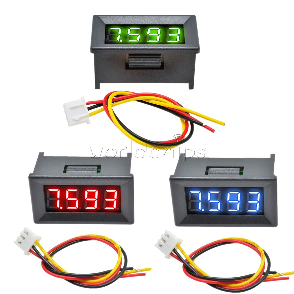 0.36" Digital 3-Wires LED Panel Display 4-Bit DC 0-100V Voltmeter Meter Tester