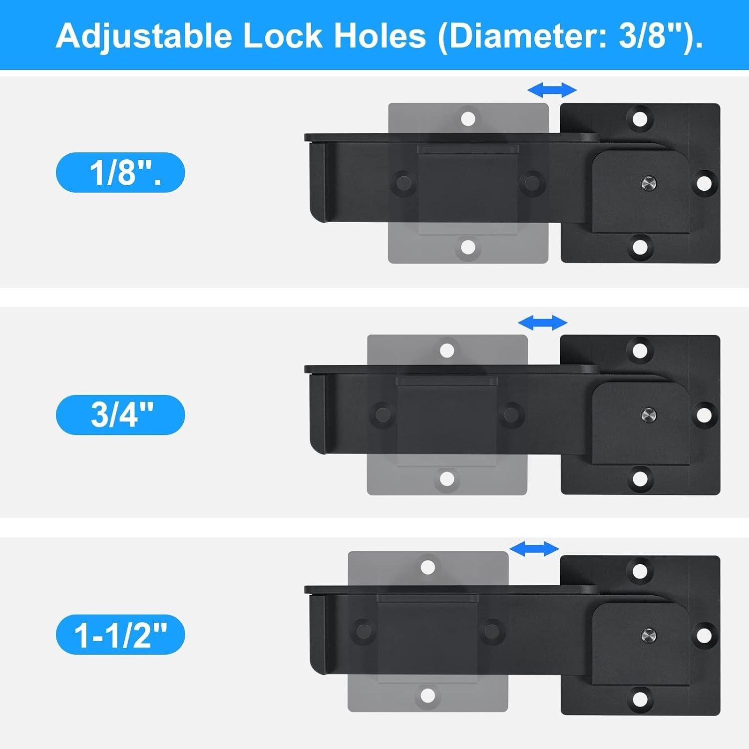 Solid Aluminum Alloy Gate Lock with Padlock Hole