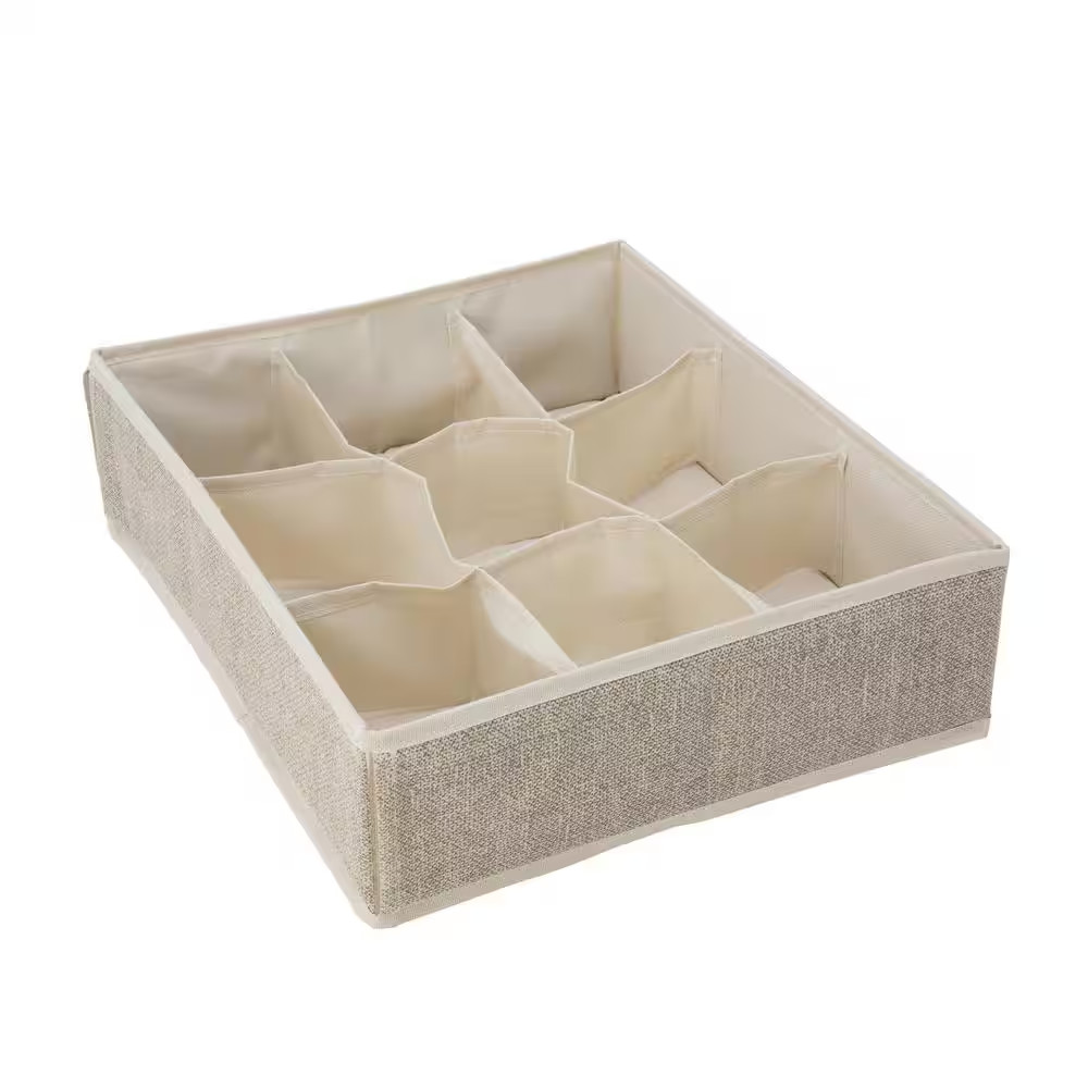 3.9 In. X 12.0. X 13.9 In. Beige Polypropylene Closet Drawer Organizer