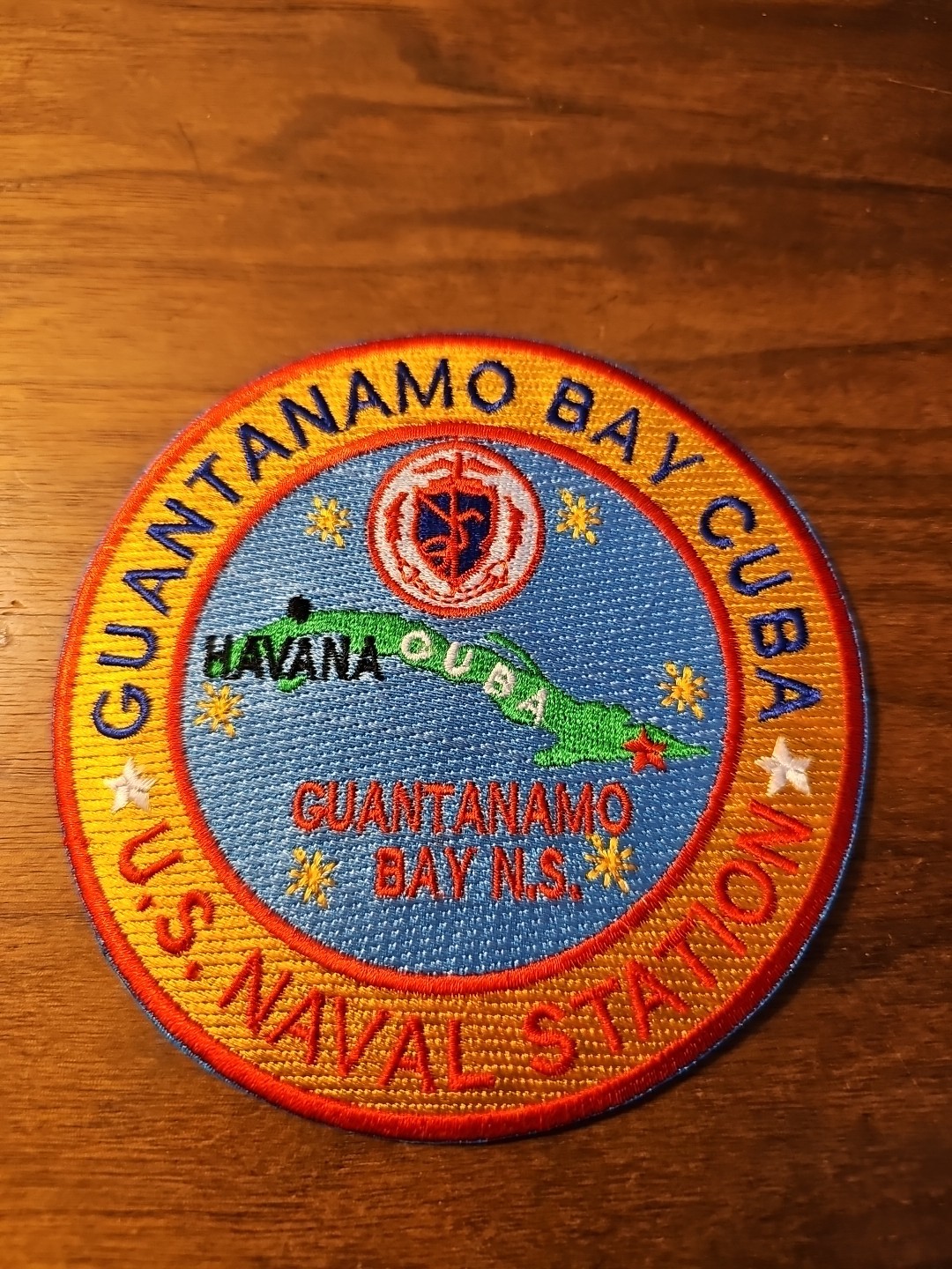 US NAVY BASE PATCH, GUANTANAMO BAY, CUBA, US NAVAL STATION   Y