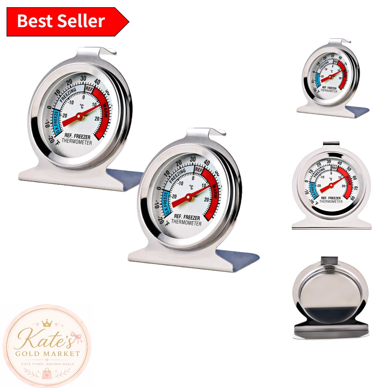 Effortless Temperature Monitoring: 2 Pack Analog Thermometers for Daily Use