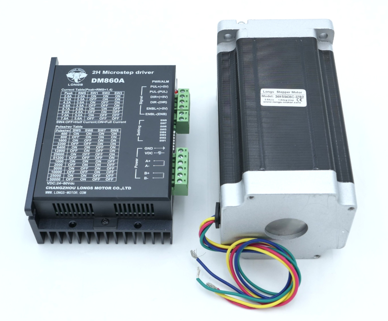 NEW Nema 34 CNC Motor & Driver: Longs Motor 1600oz.in Stepper + DM860A