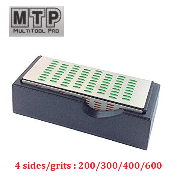 4 Sides Diamond Sharpening Hone Whetstone Stone Block Knife Tool Sharpener Way