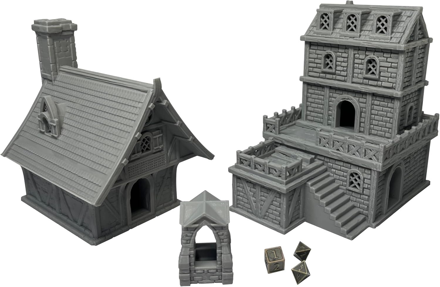 Medieval Miniature Building Terrain Set Compatible with Tabletop RPG War Games