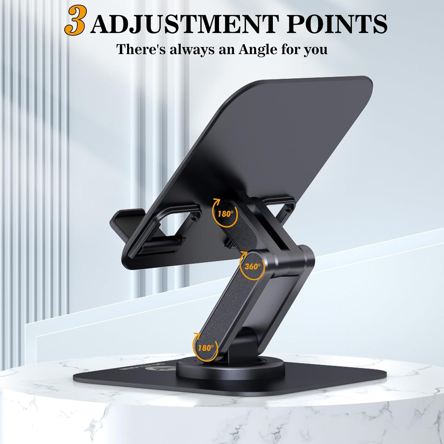 Ipad Stand, 360° Rotating Adjustable Foldable Ipad Tablet Stand Holder for Desk