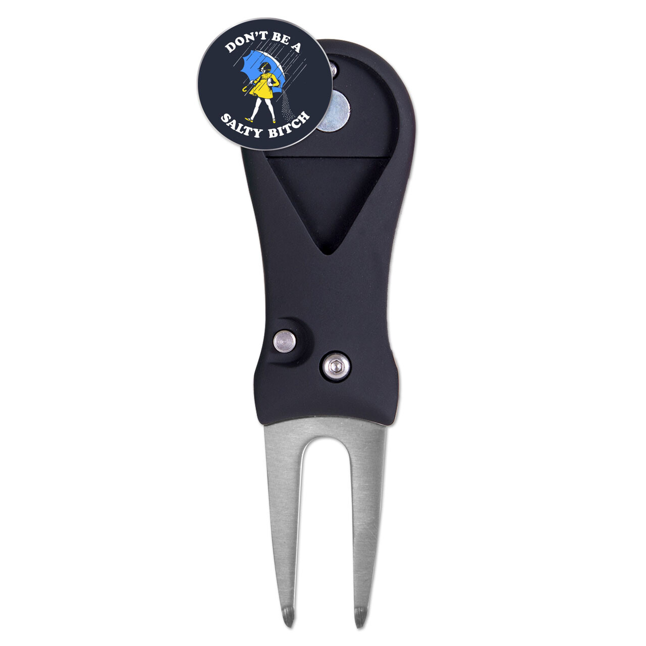 Don't Be A Salty Bitch Novelty Gift Golf Ball Marker +Switchblade Divot Tool