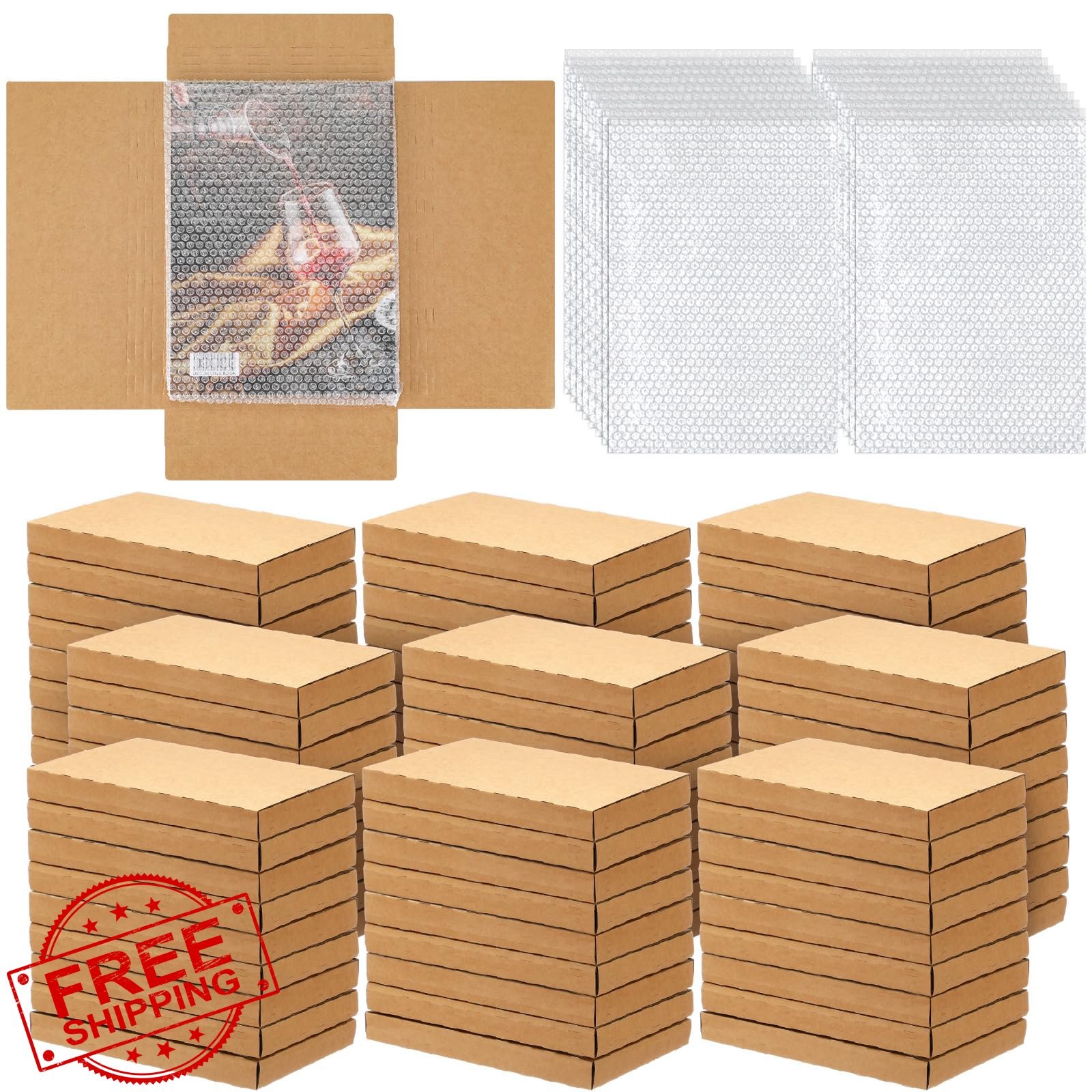 Feifeiya 60 Comic Book Mailers Brown Bubble Bags