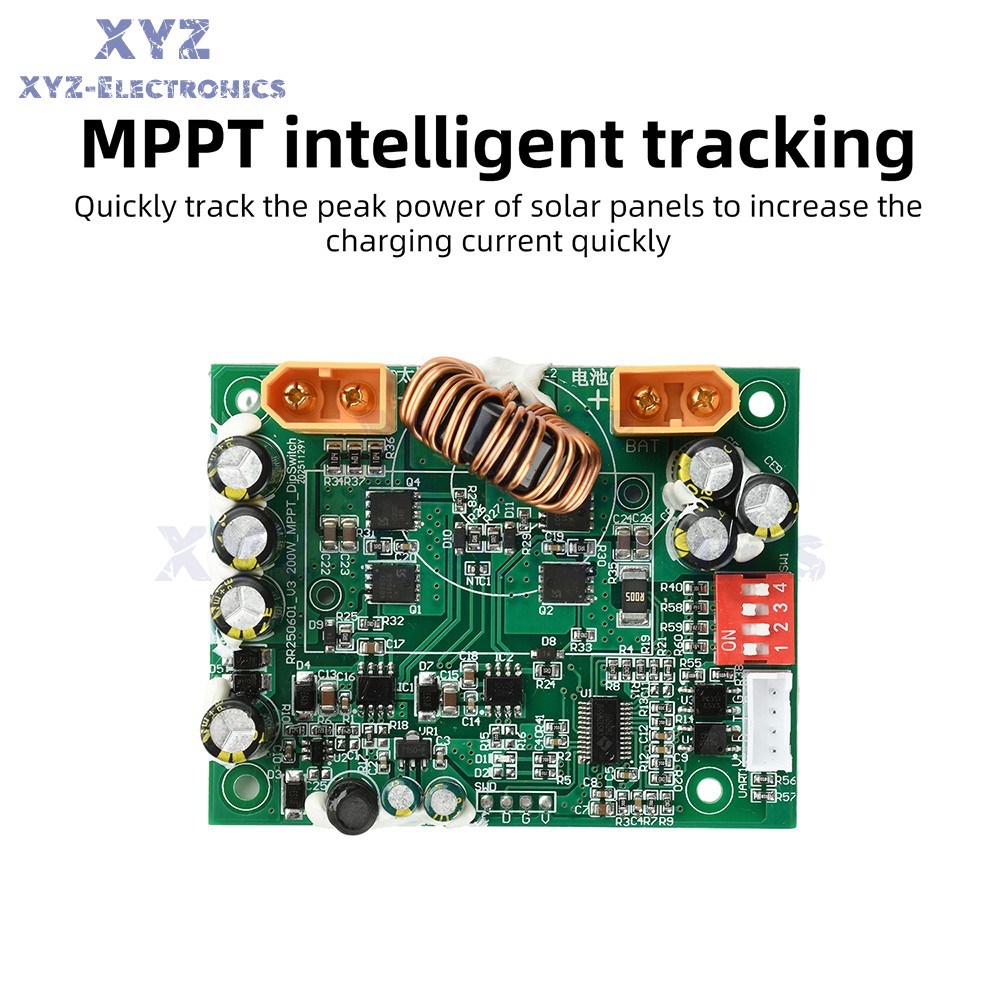 100W MPPT Smart Solar Controller DIP Switch for 12V 24V Energy Storage Systems