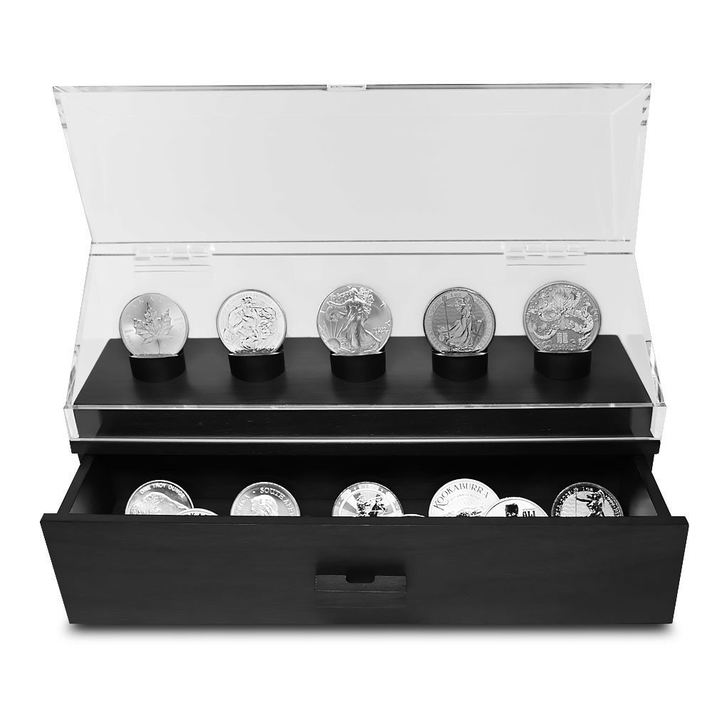 Black Coin Deck Display Case w/ Storage