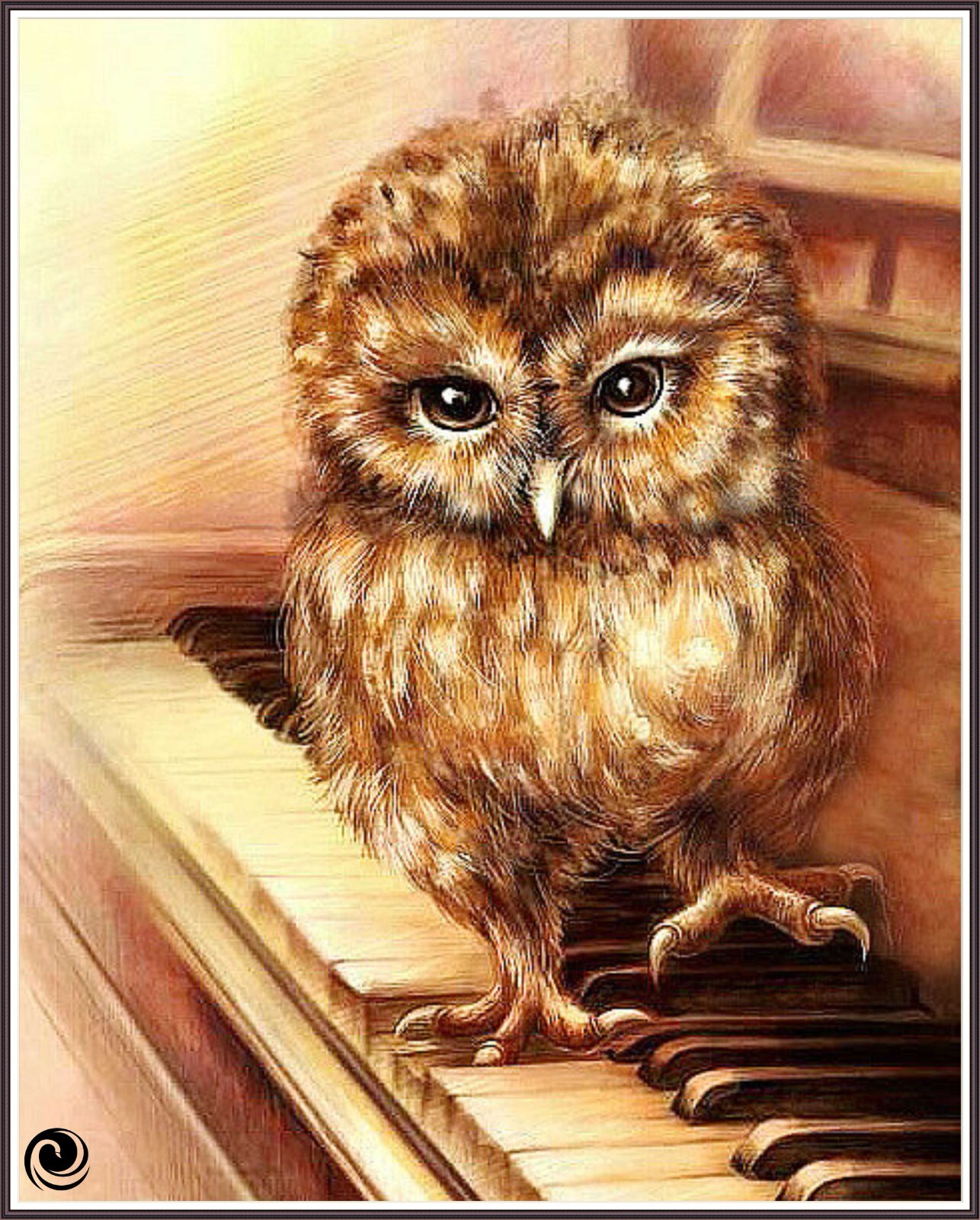 Piano Owl 177  - Chart Counted Cross Stitch Pattern Needlework Xstitch
