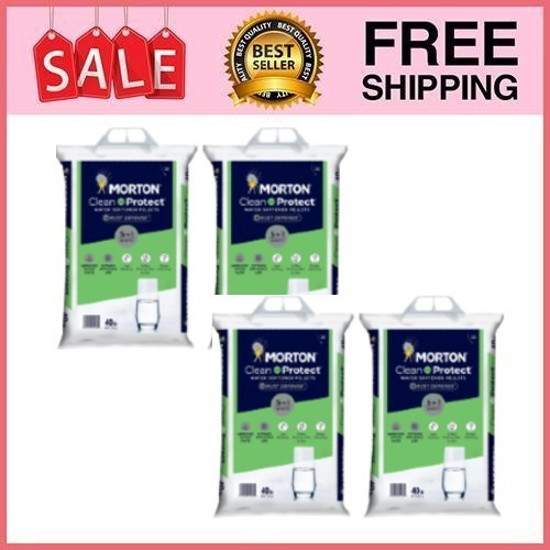 4 Bag Morton Clean&Protect Plus Rust Defense Water Softener Salt Pellet,40lb Bag