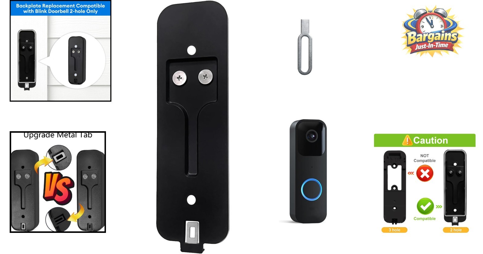 2-Hole Compatible Blink Doorbell Mount with Easy Installation & Safety Features