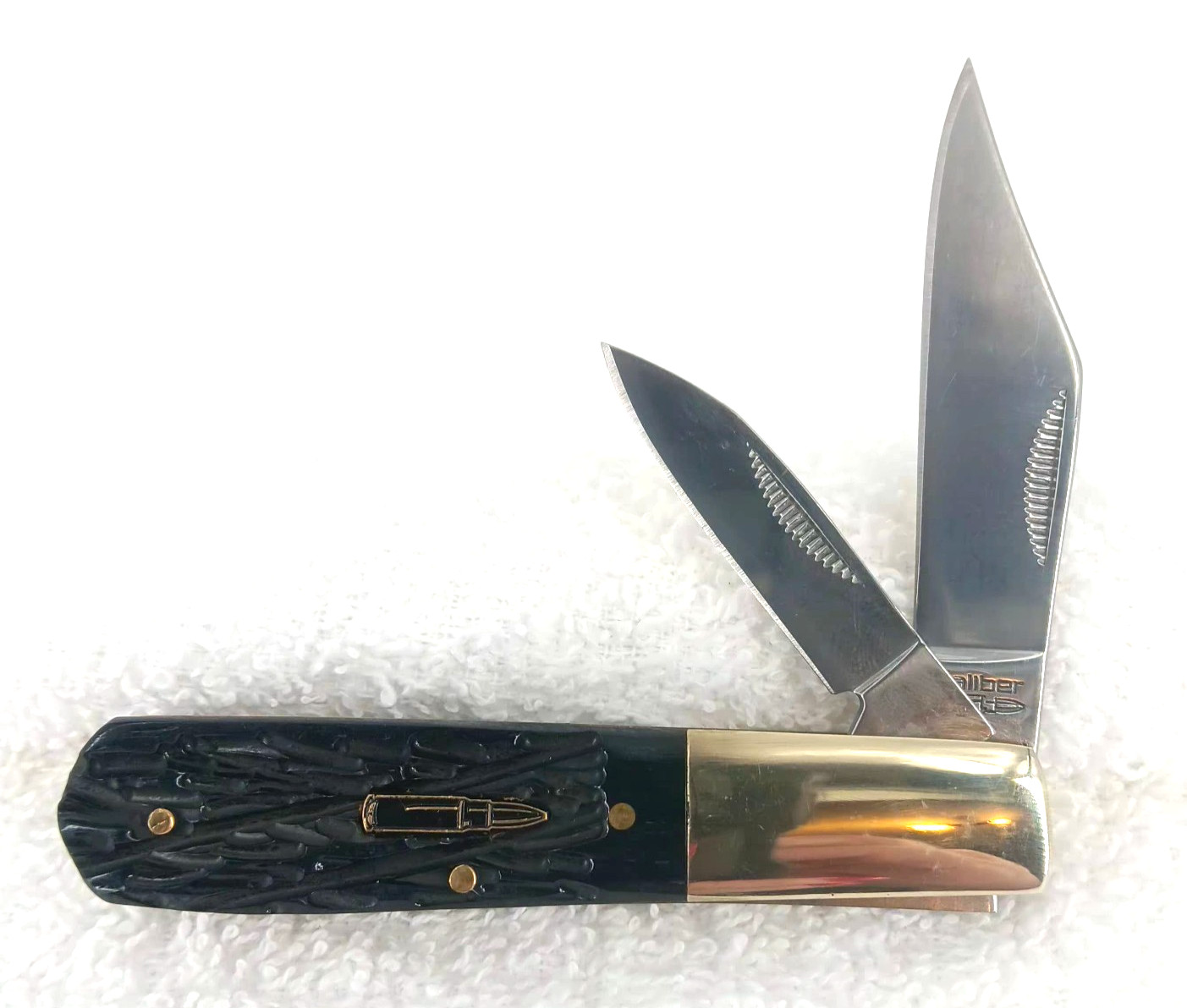 Frost Cutlery Caliber Series Barlow 3.5" CAL - 163BP 2 Blades & Jigged Black