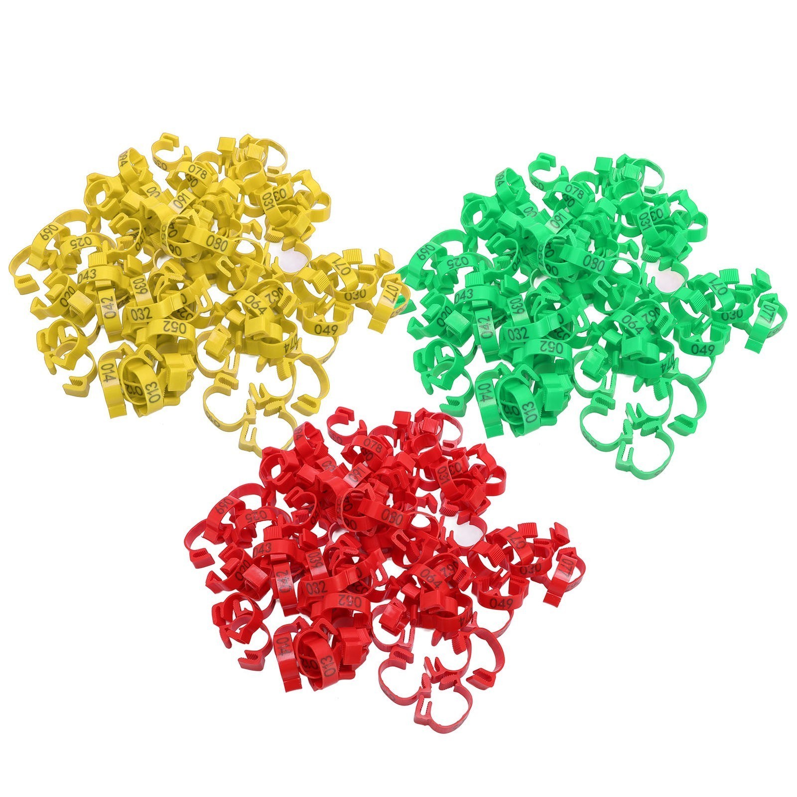 100PCS Chicken Leg Bands 20mm 001 to 100 Numbered Poultry Identification Leg