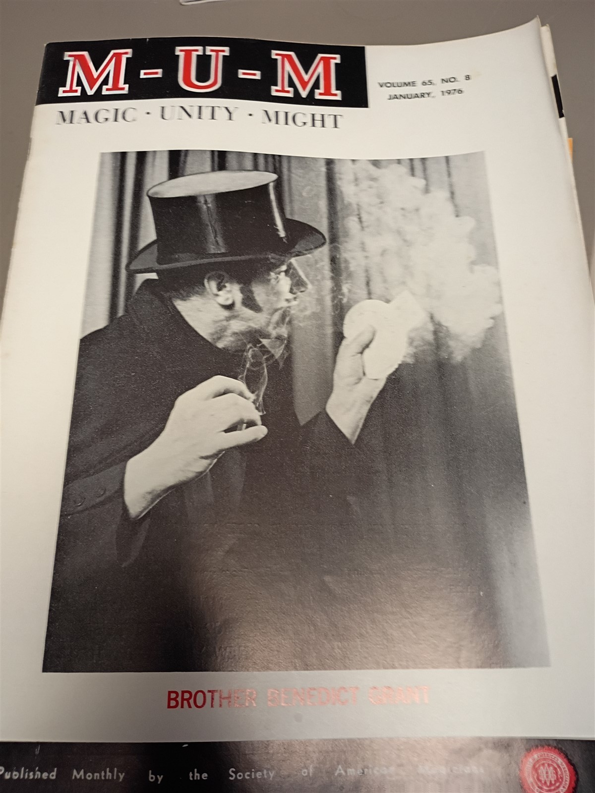 Brother Benedict Grant MUM Society of American Magicians Magazine Issue 1976 #9