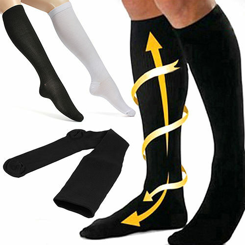 (5 Pairs) Compression 15-20mmHg Graduated Support Socks Calf Mens Womens S-XXL