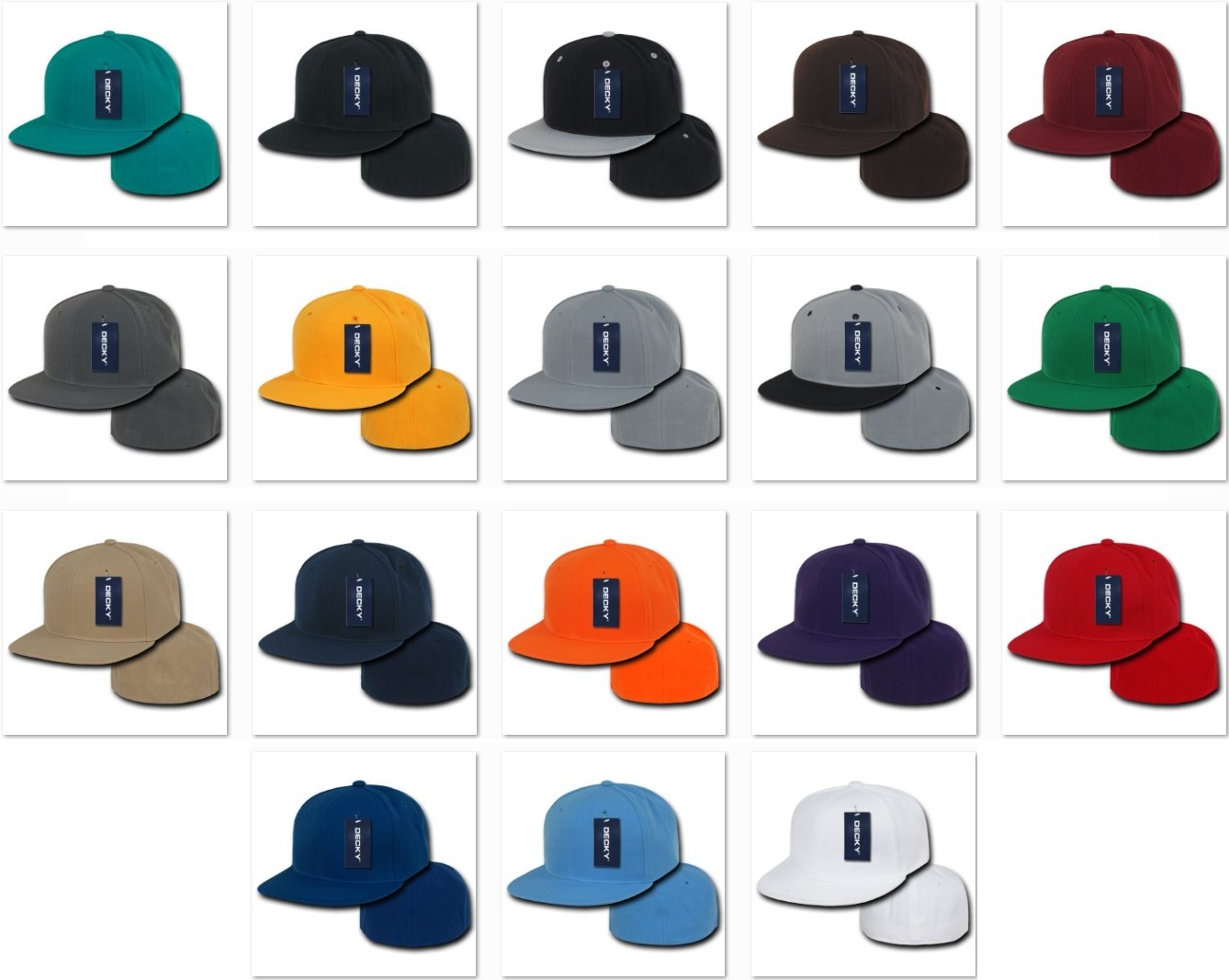 Gray & Black Fitted Flat Bill Plain Solid Blank Baseball Ball Cap Caps Hat Hats