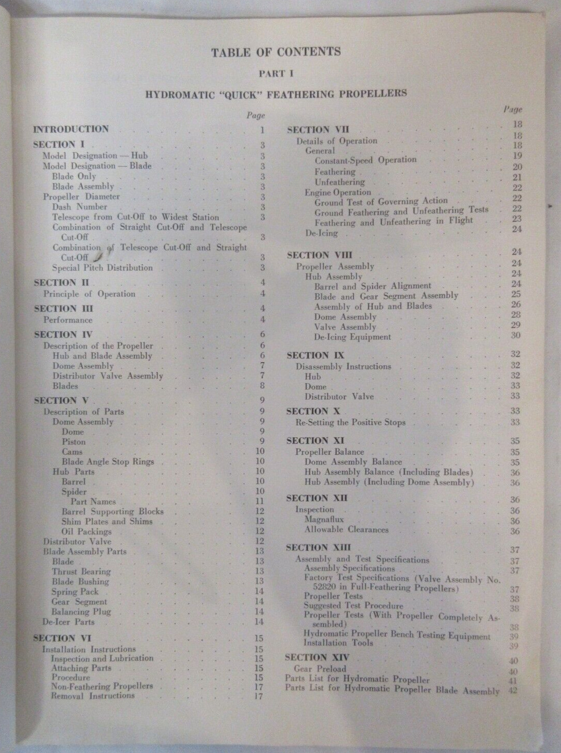 Hamilton Standard Hydromatic Quick-Feathering Propellers Service Manual VTG 1938