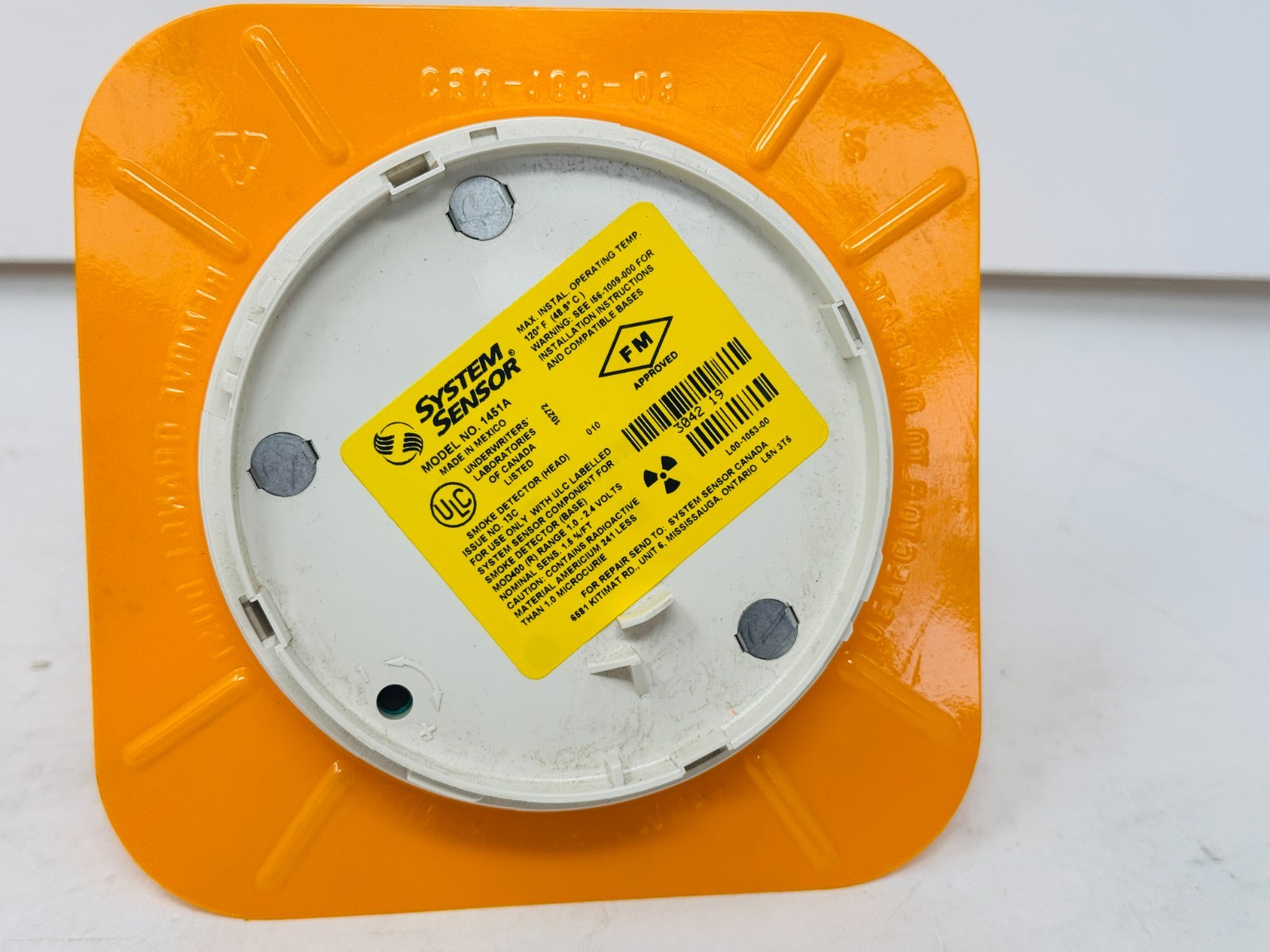 System Sensor ionization Plug-in Smoke Detector Model 1451A Open Box