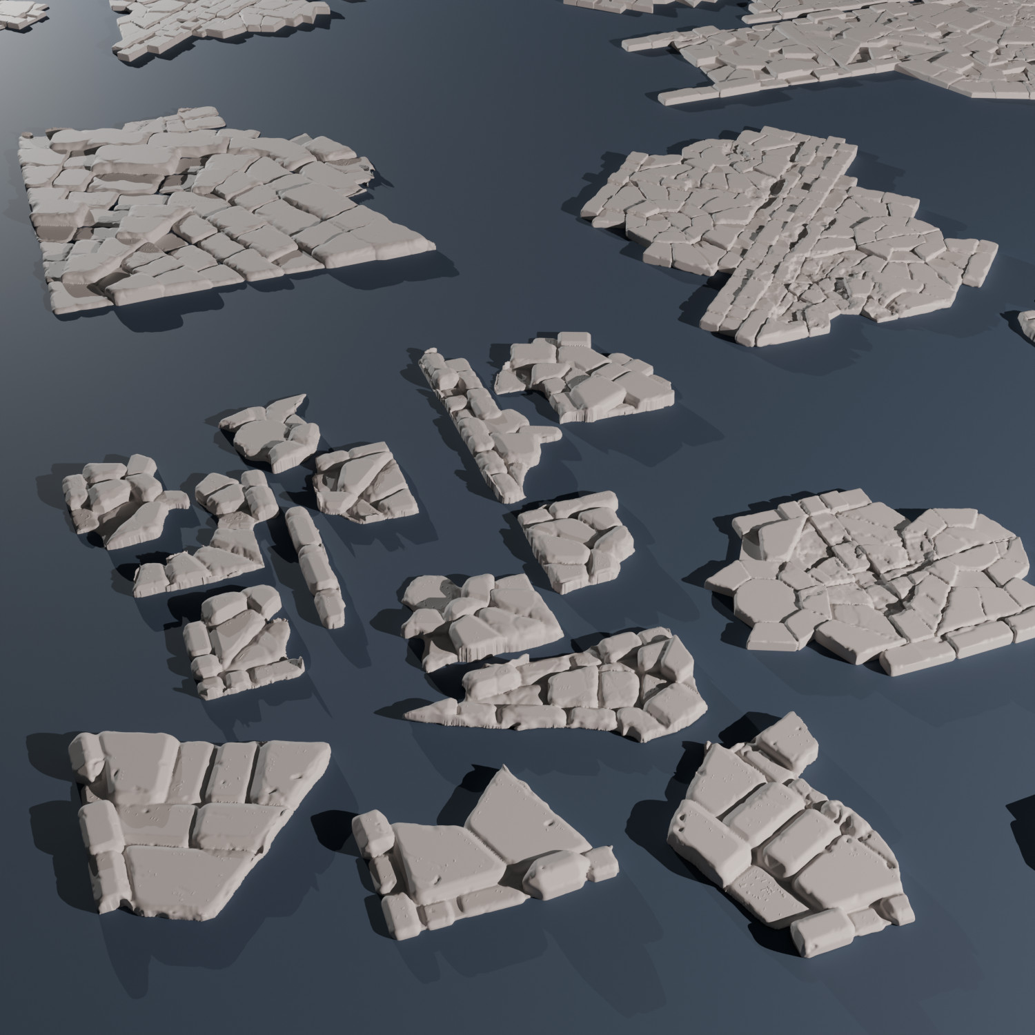 Catacombs Pavement | Wargame Scatter Terrain | 40 Piece Set | FDM printed
