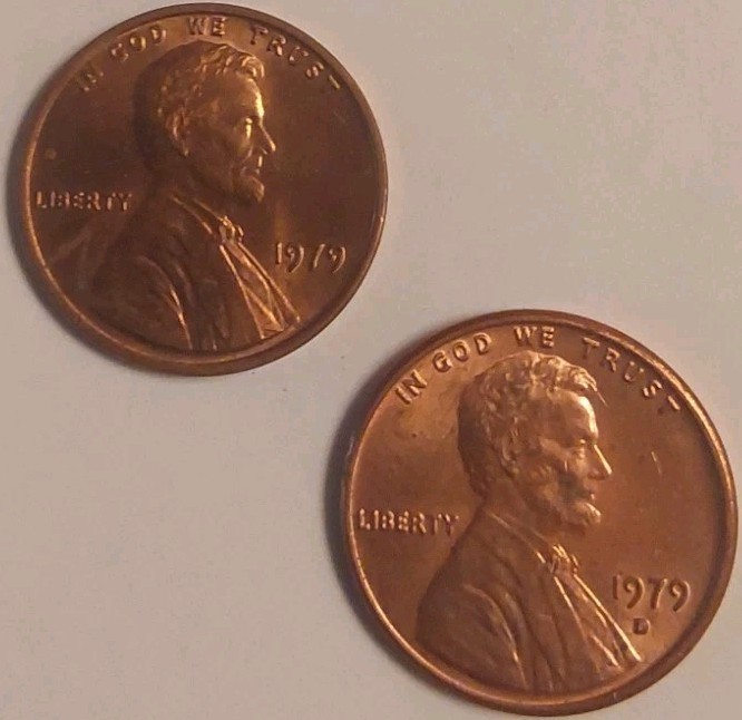 1979 P D Lincoln Memorial Cent BU 2 Coin Set Brilliant Uncirculated Free Post