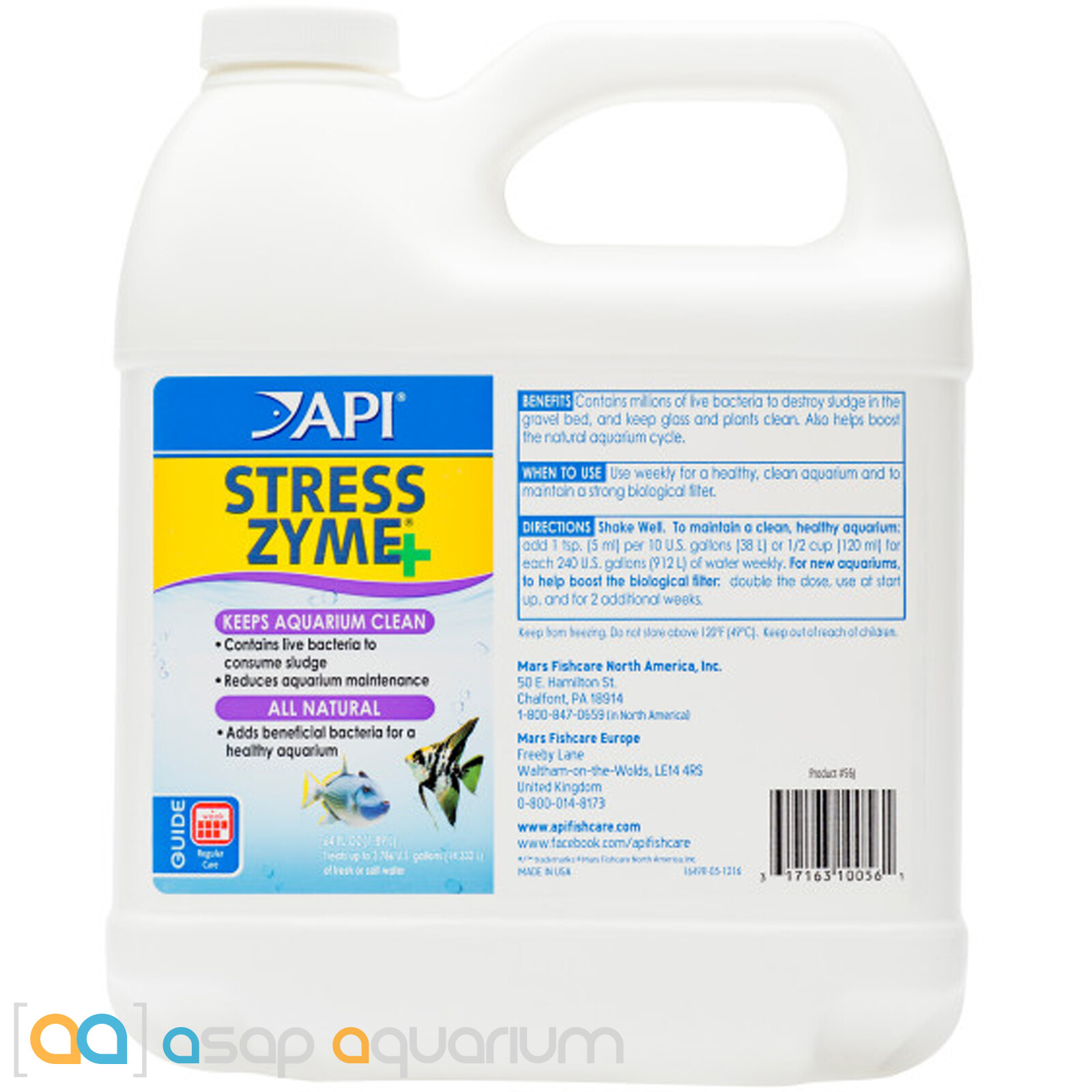 API Stress Zyme 64oz Aquarium Water Cleaner and Active Bio Filter Supporter