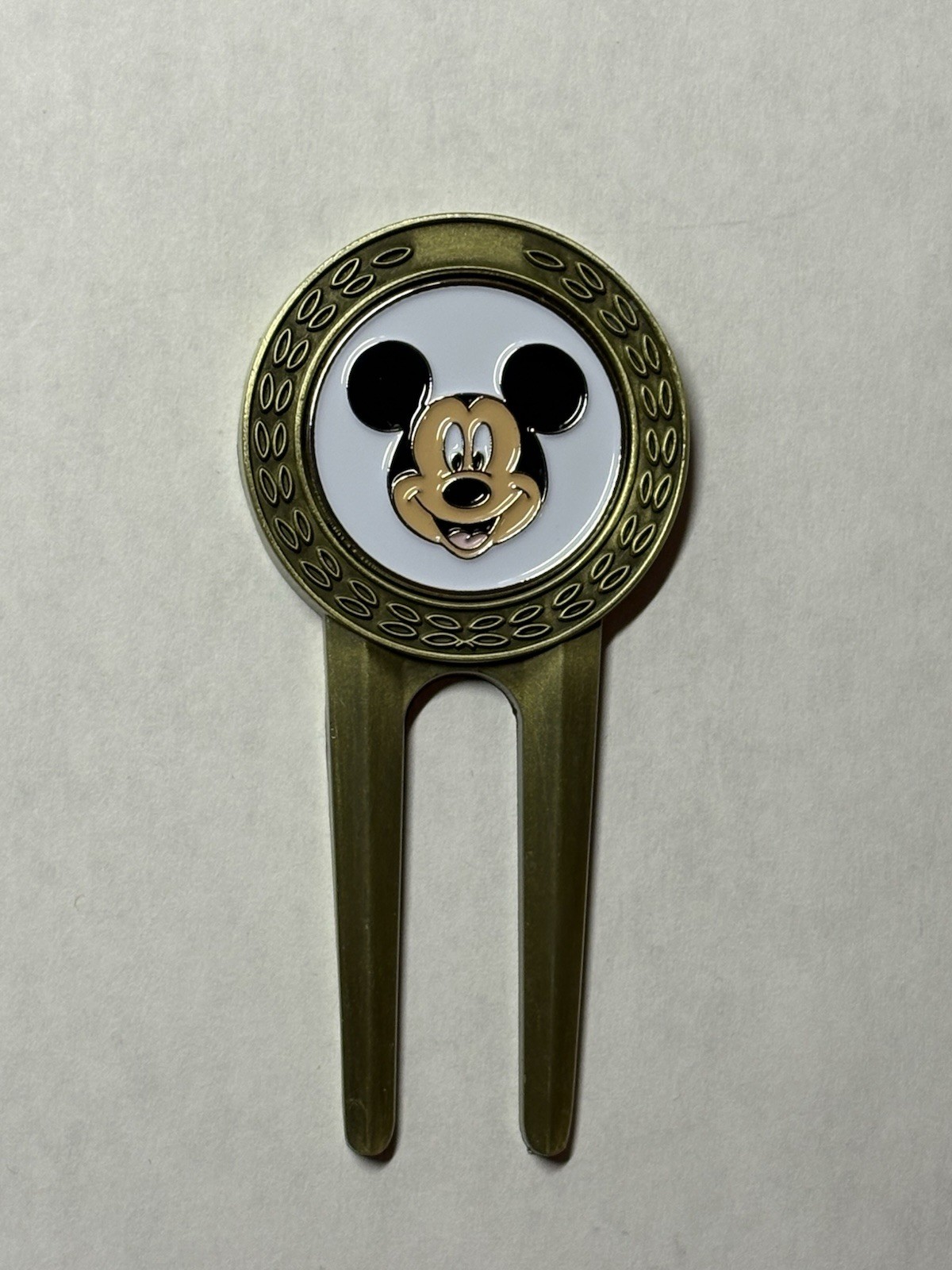 Rare Mickey Mouse Disney Divot Tool & 1" Magnetic Coin Golf Marker - A Beauty!
