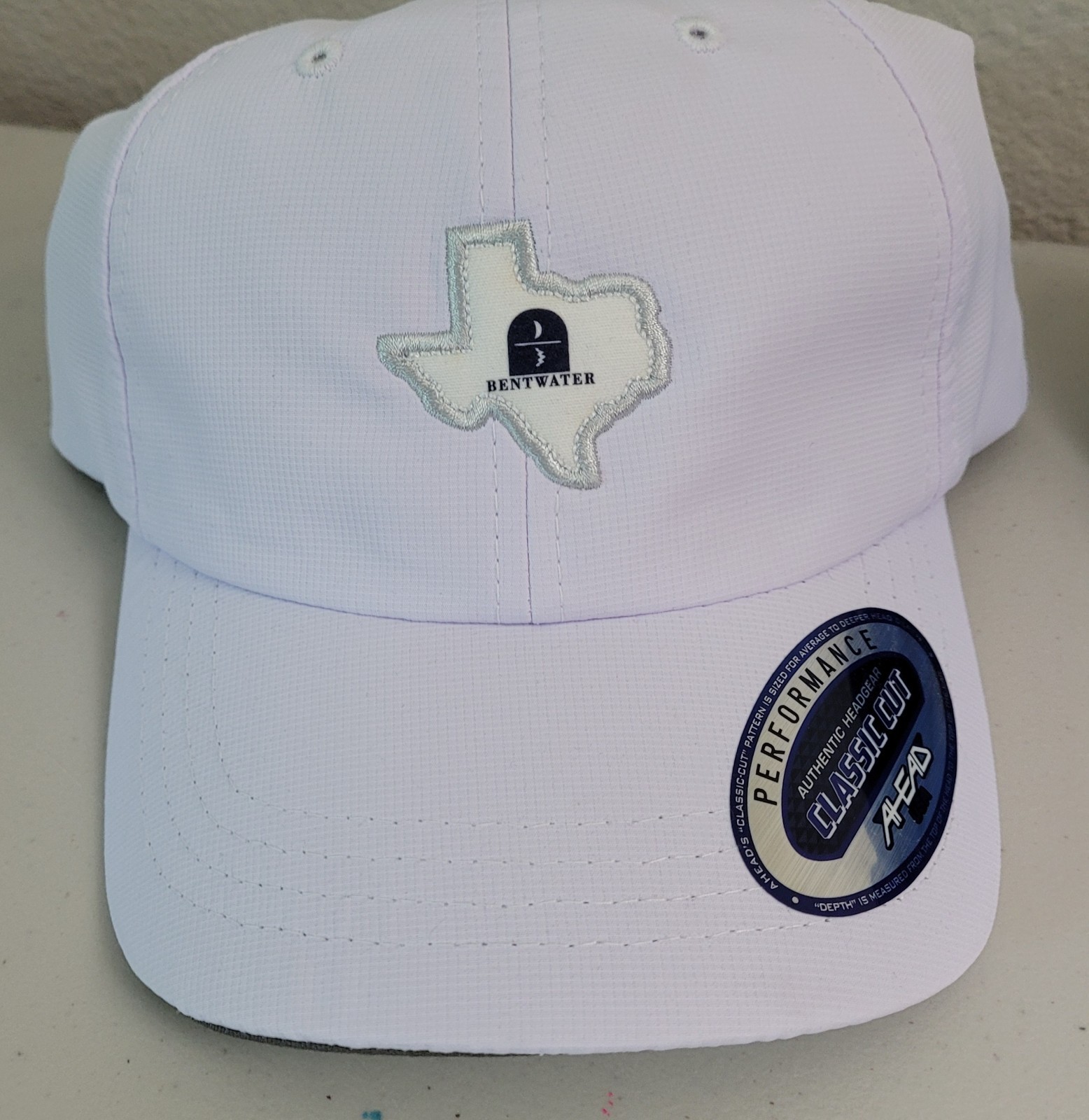 NWT 2 Ahead Performance Adjustable Classic Fit Bentwater (TX) Golf Caps UPF 50+