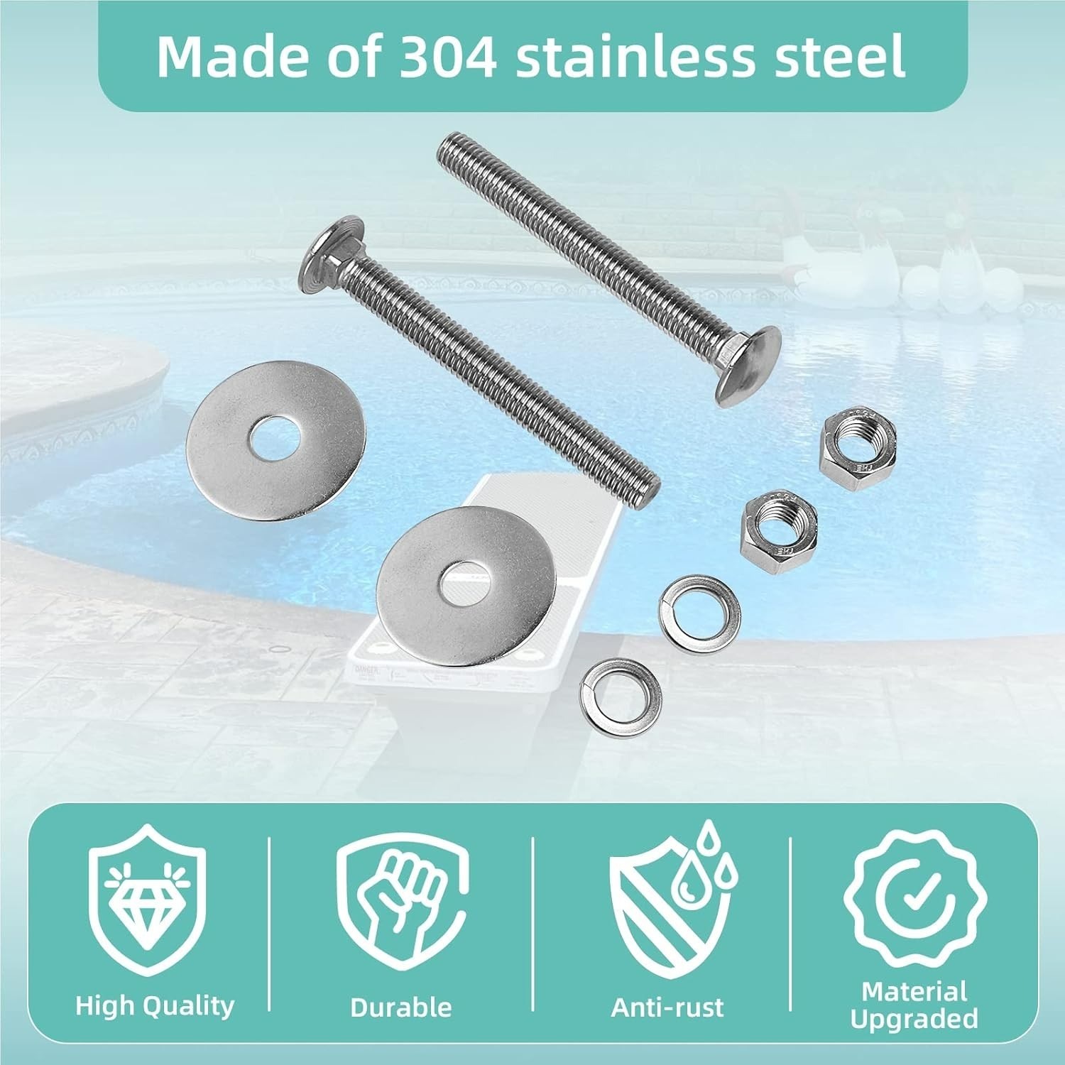 Complete Diving Board Bolt Replacement Kit for 6ft/8ft/10ft S.R.Smith Boards
