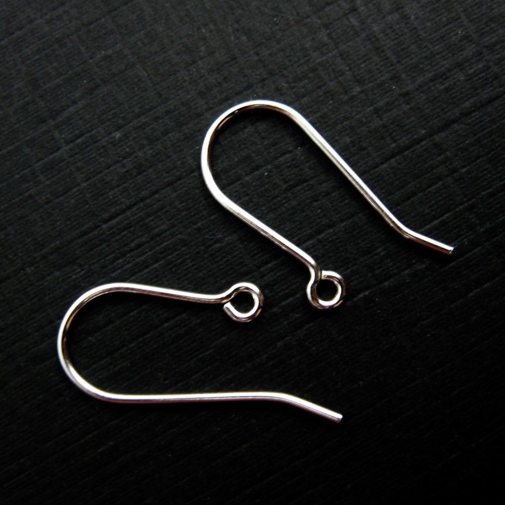 925 Sterling Silver Findings-Earring Hooks Open Eye End (2  pairs)