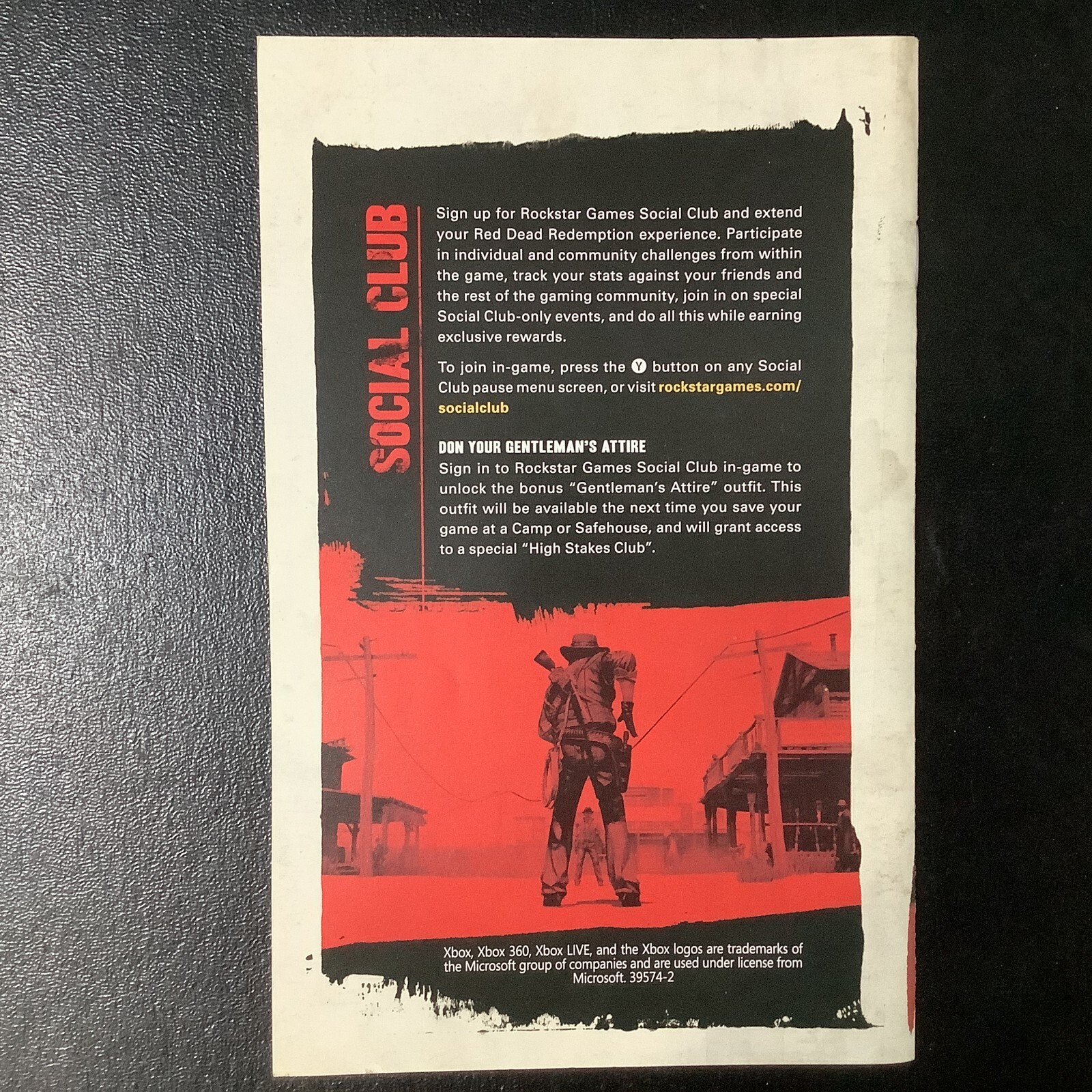 Red Dead Redemption Microsoft Xbox 360 Instruction Manual Only