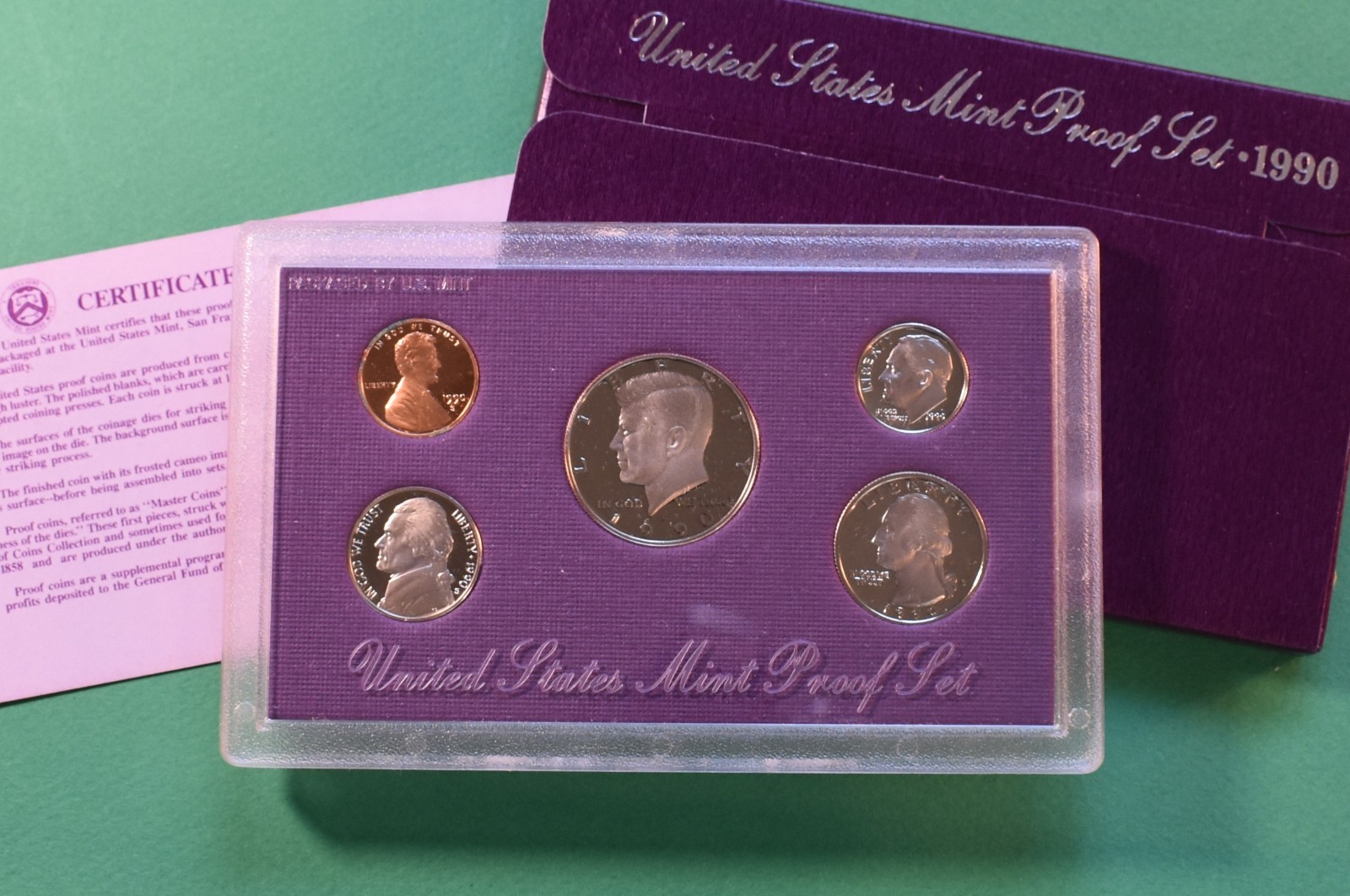 1990 S US Mint Proof Set Uncirculated Coin Set OGP and shipping box