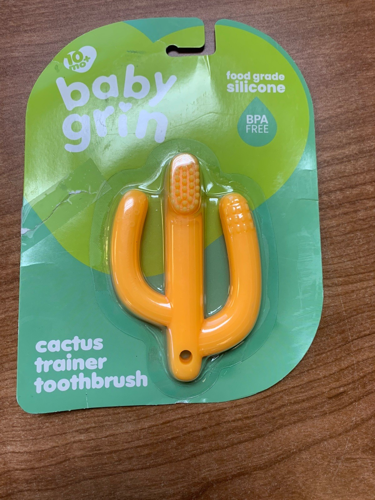 Cactus Toothbrush Teether Baby Grin 10+ Months Yellow Southwest Cowboy Teether