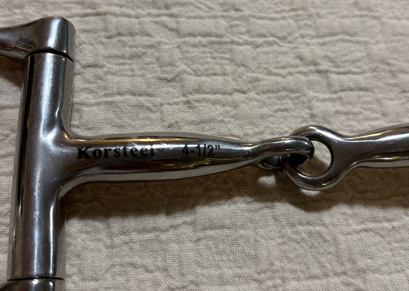 Korsteel Stainless Steel Hunter Dee Ring Snaffle Bit 4.5”, NWT
