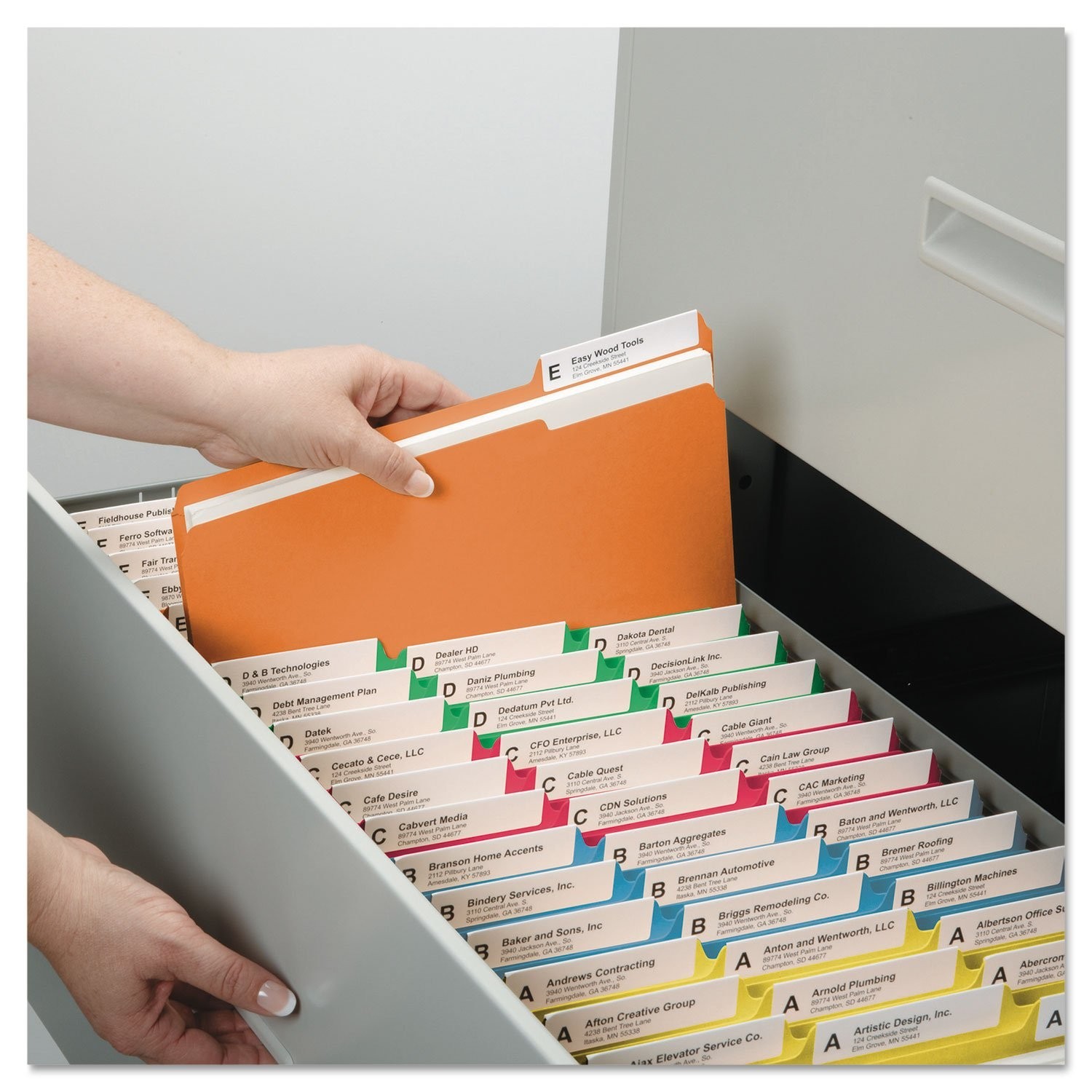 Durable 10% Recycled File Folders, Assorted Primary Colors - Efficient Filing