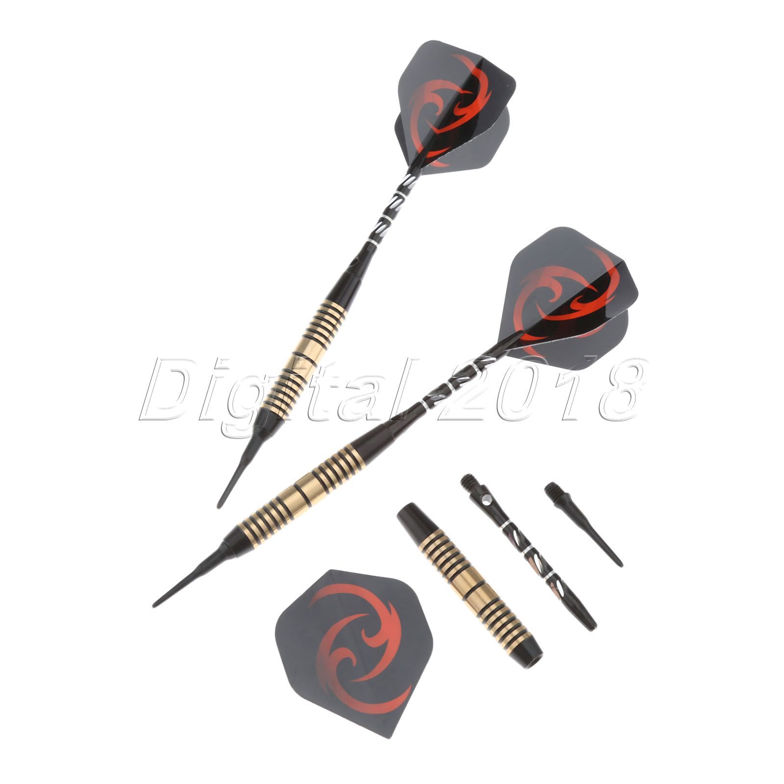 3 Pcs Of 18 Grams Plastic Soft Tip Darts Brass Barrel For Dartboard Hunting Tool