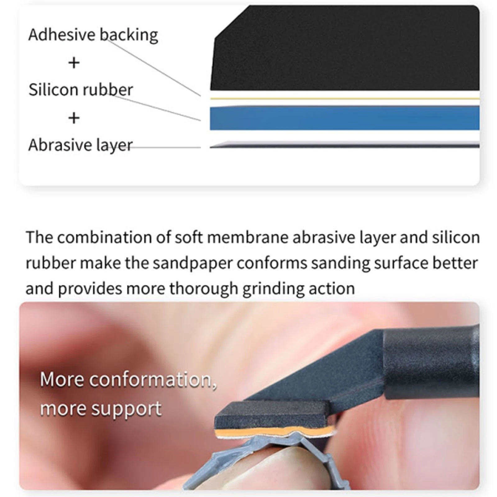 High-Speed Reciprocating Sander Pen 8 Interchangeable Heads & Silicone Paper