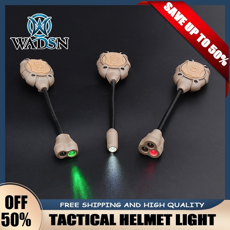 WADSN Tactical Airsoft Helmet Light IR Red Dot LED Flashlight Tec Mpls 3 LED