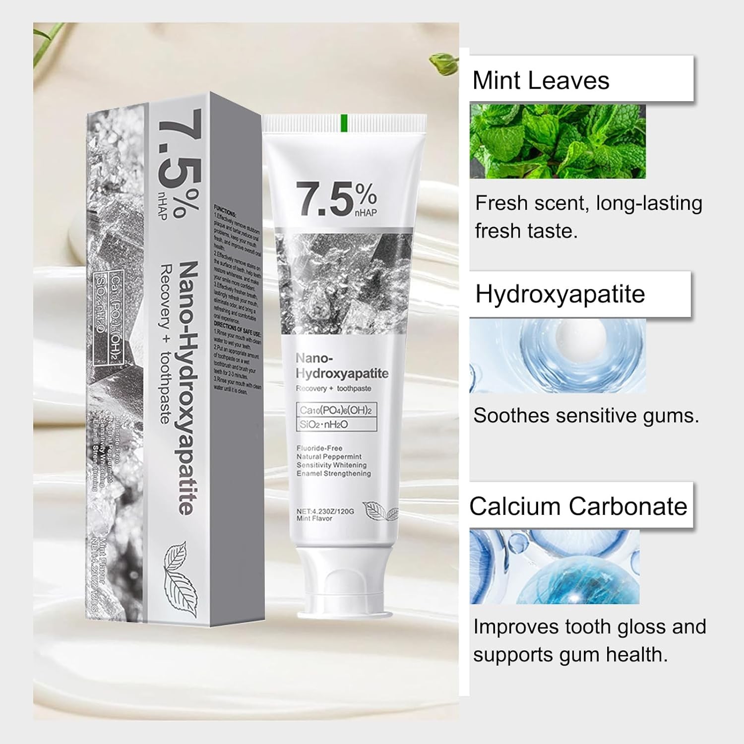 SP-6 Probiotic Toothpaste 7.5% Hap Nano Hydroxyapatite Toothpaste Deep Clean