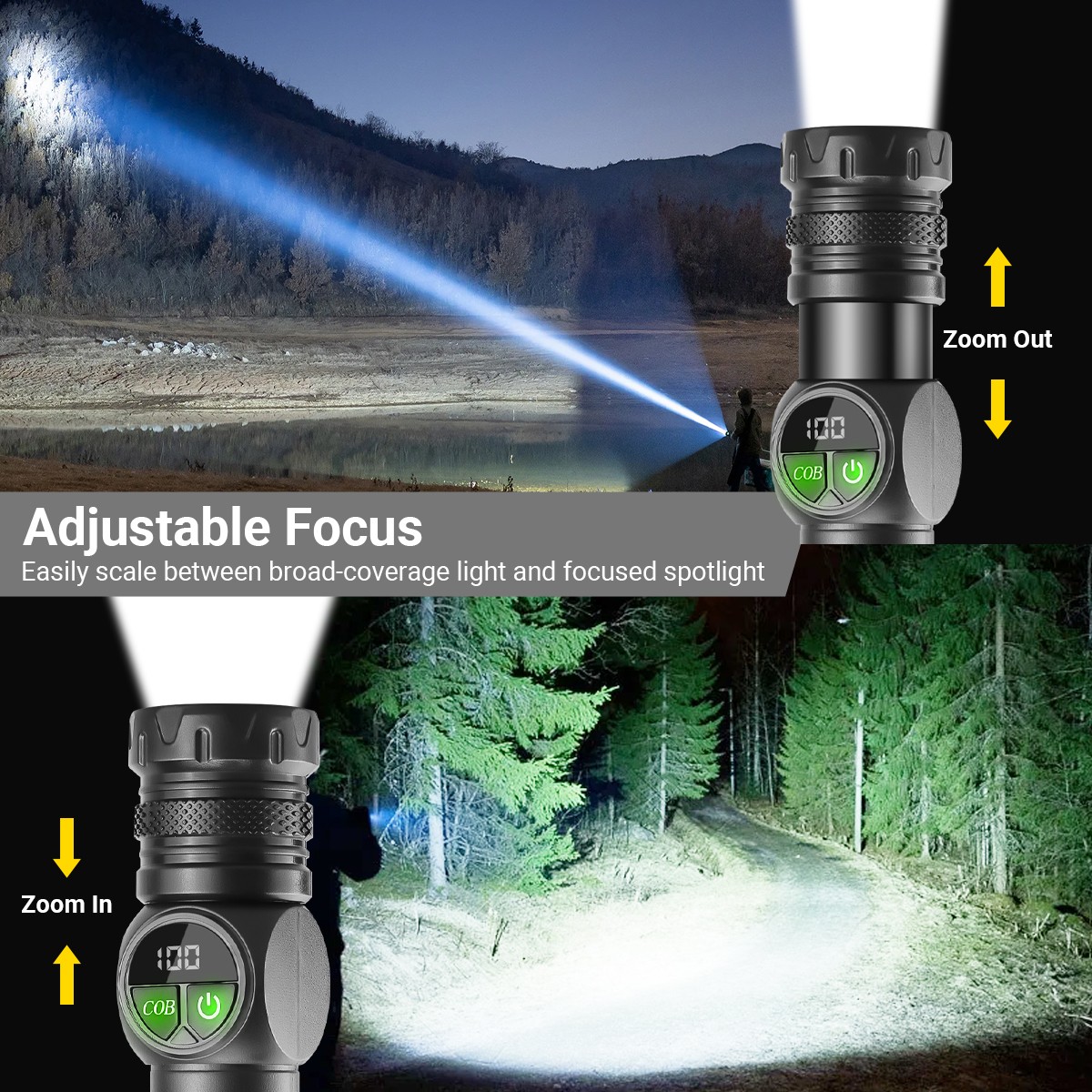Super Bright 9900000Lumens LED Magnetic Flashlight Rechargeable LED Work Lights