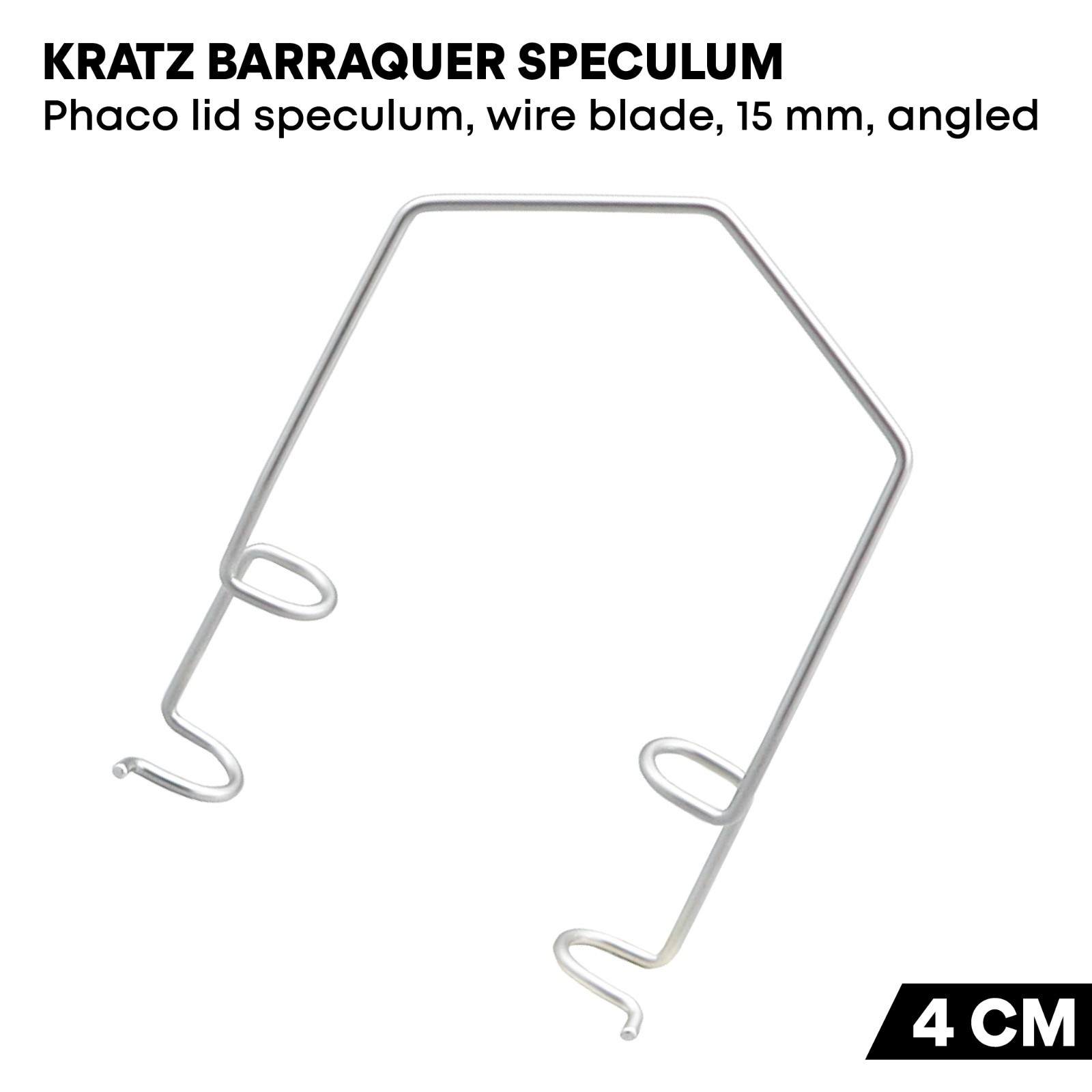 Kratz Barraquer Speculum Wire Blade 15mm Phaco Lid Speculum 4 cm Ophthalmic Tool