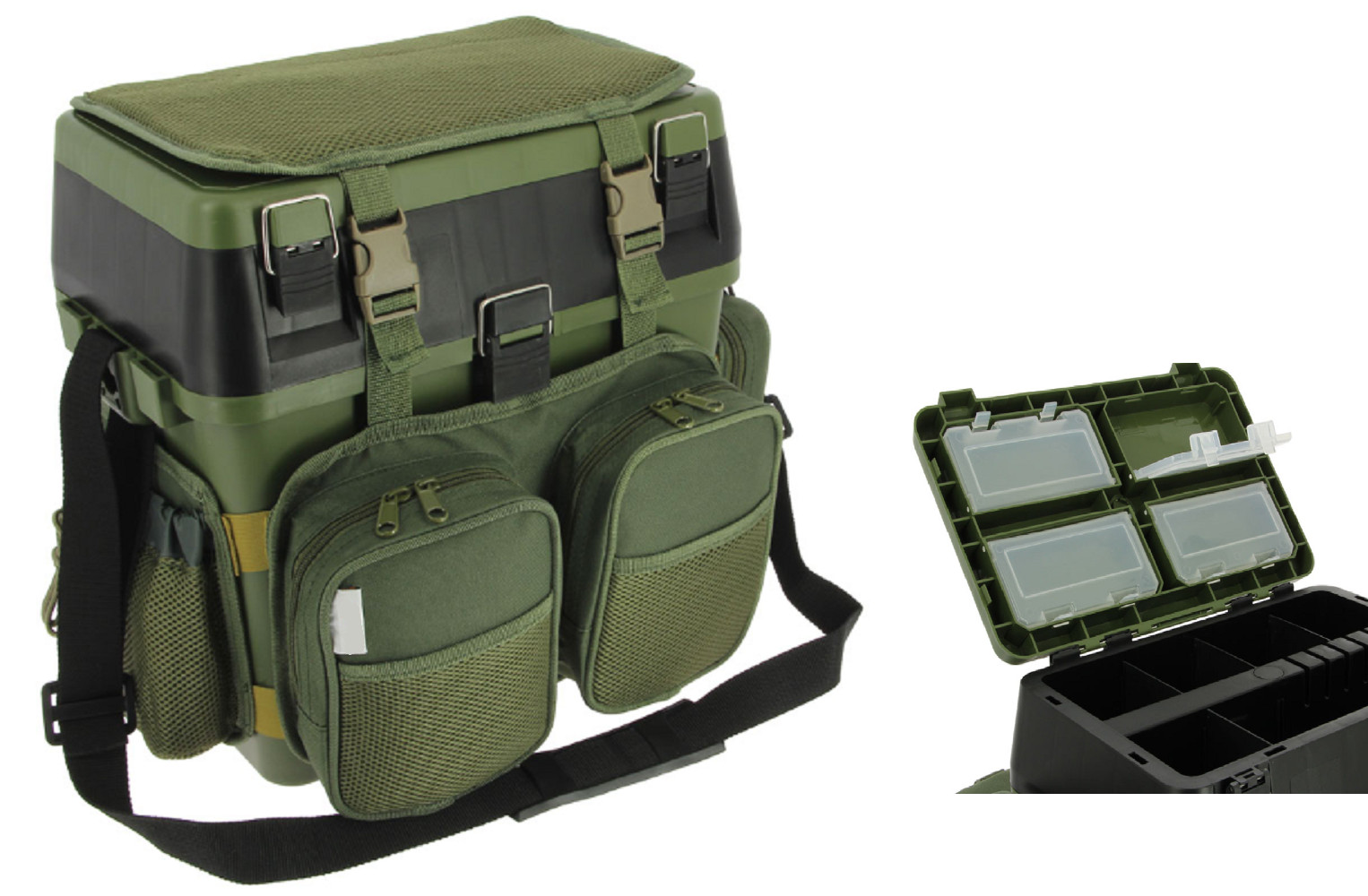 NGT Fishing Seat Box & Harness Carry Straps Rucksack Converter Sea Fishing