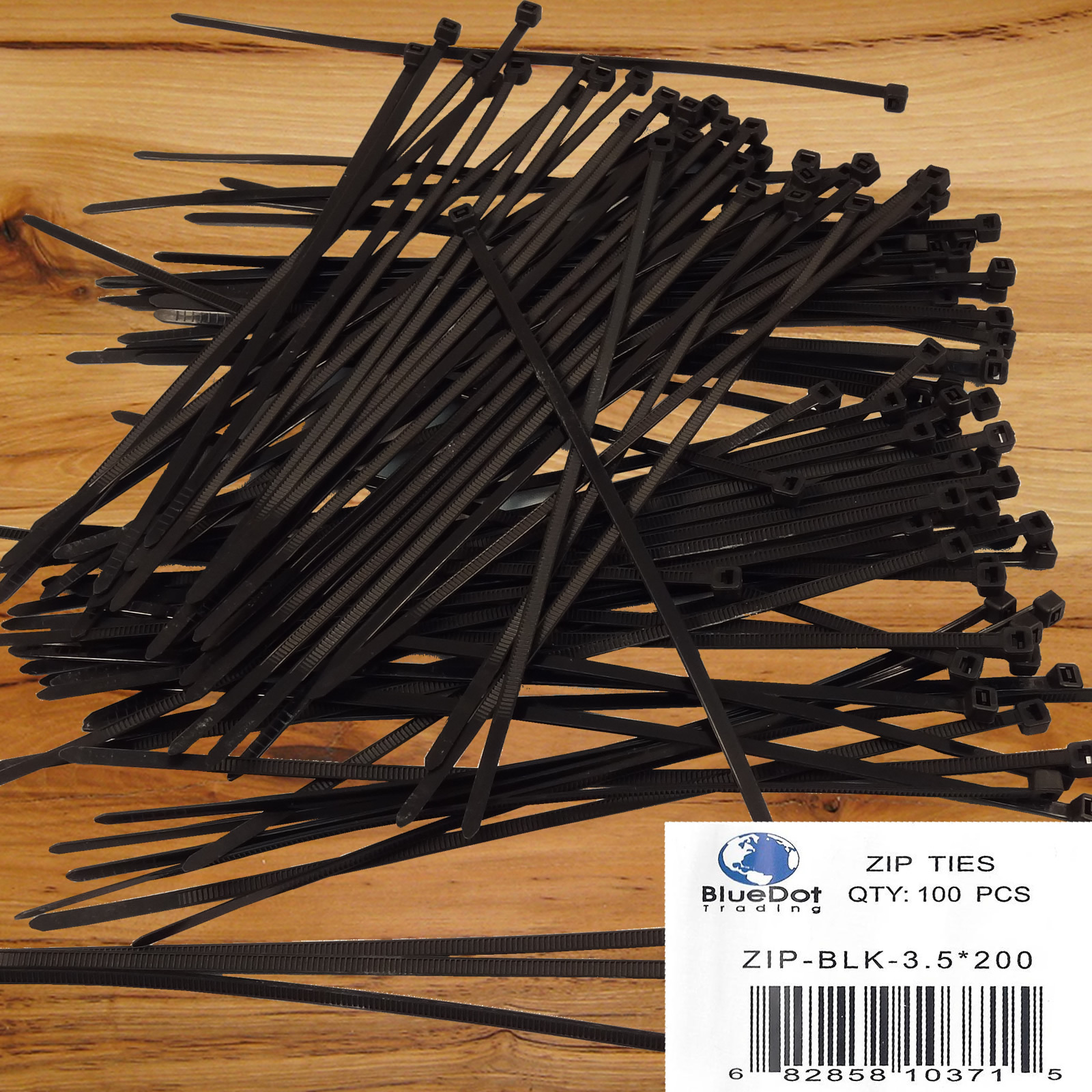 100 Pack Lot Pcs - 8" Inch BLACK UV Resistant Nylon Cable Zip Wire Tie 40 lbs