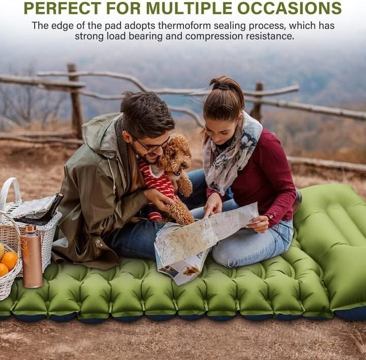 Compact Self-Inflating Sleeping Pad with Pillow for Backpacking & Tent Camping
