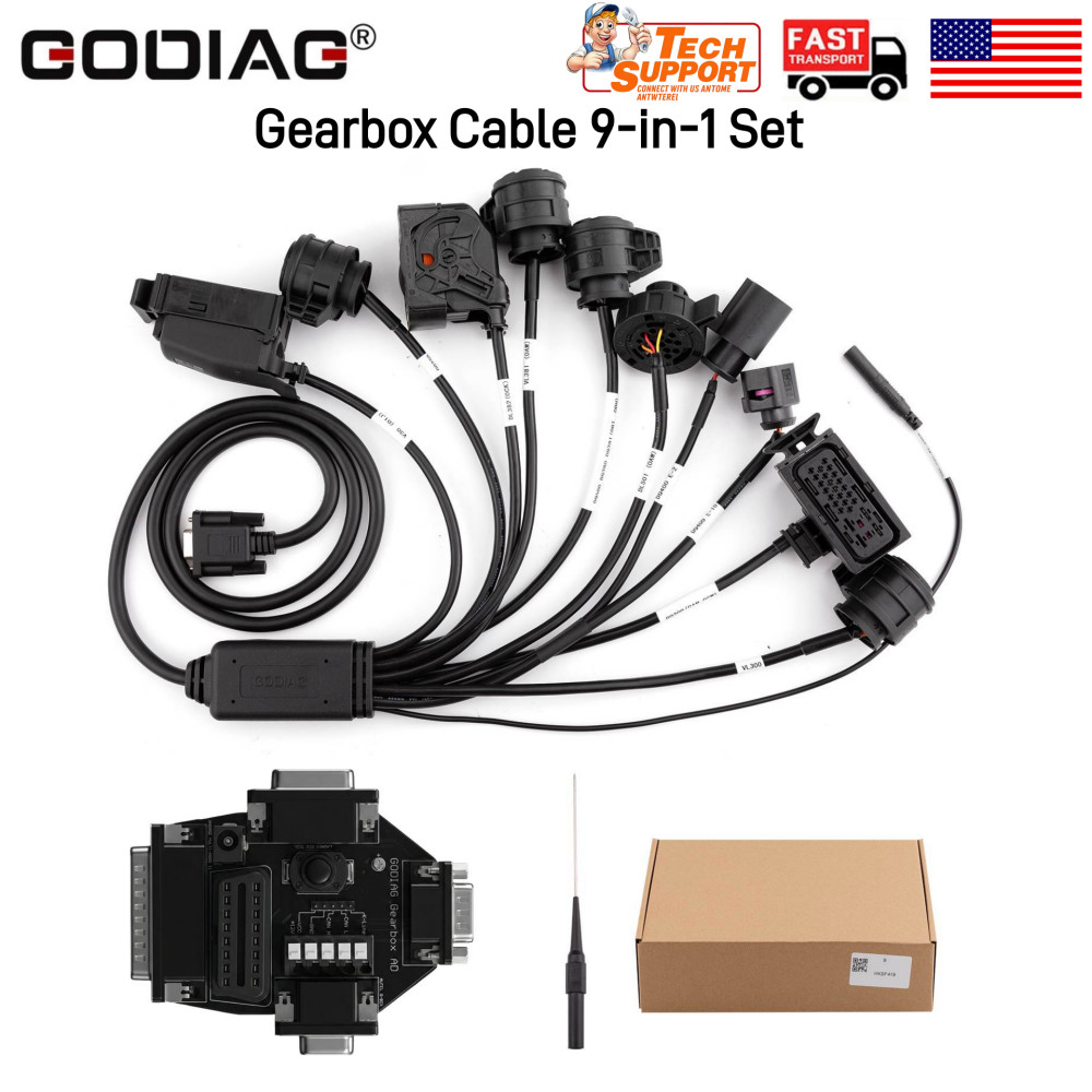 2026 GODIAG Gearbox Cable 9-in-1 Set for V-A-G V30/ DQ200/ DL501/ VL300/ VL381