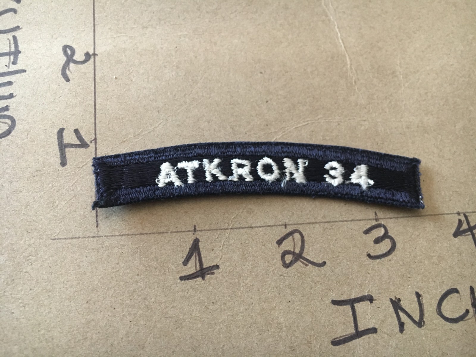 US NAVY SHOULDER STRIP TAB *** rocker *** Patch Atkron 34