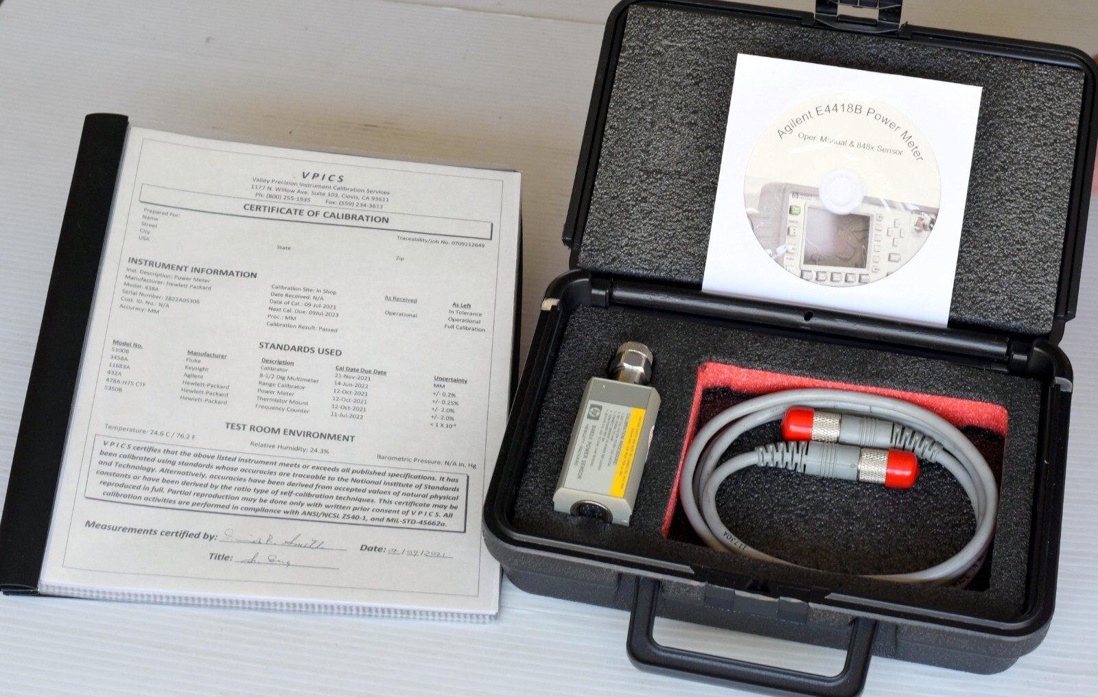 Hewlett Packard/ HP 8481A Power Sensor/ Calibrated with Data/ Includes NEW Cable