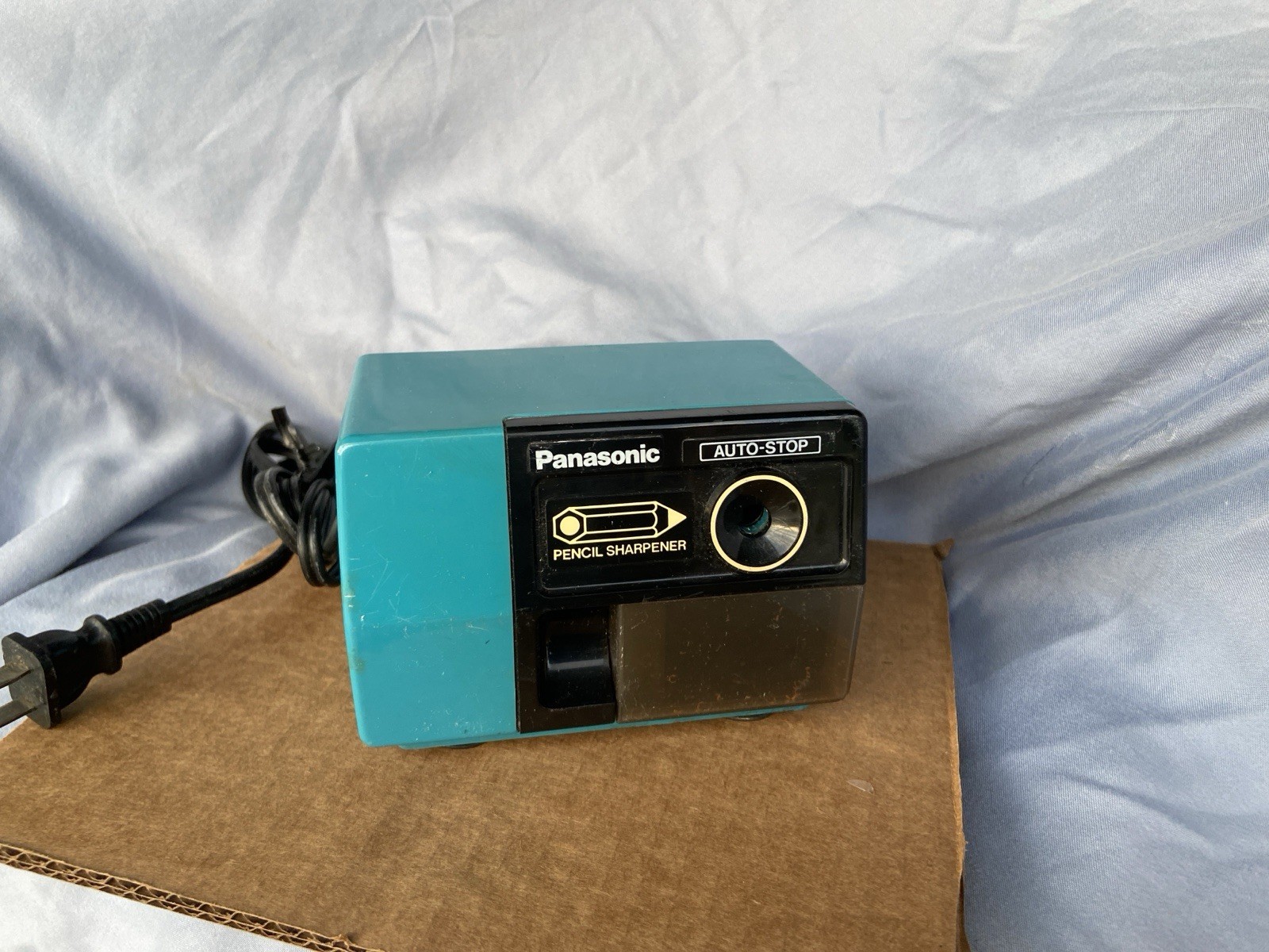 Panasonic Vintage KP-123 Auto-Stop Electric Pencil Sharpener In Blue Tested