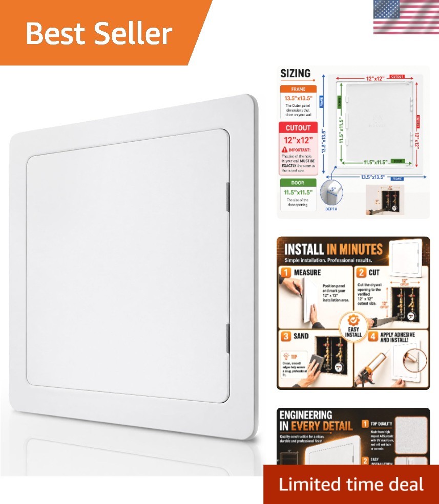 Durable 12''x12'' Access Panel - Perfect for Plumbing & Wiring Concealment