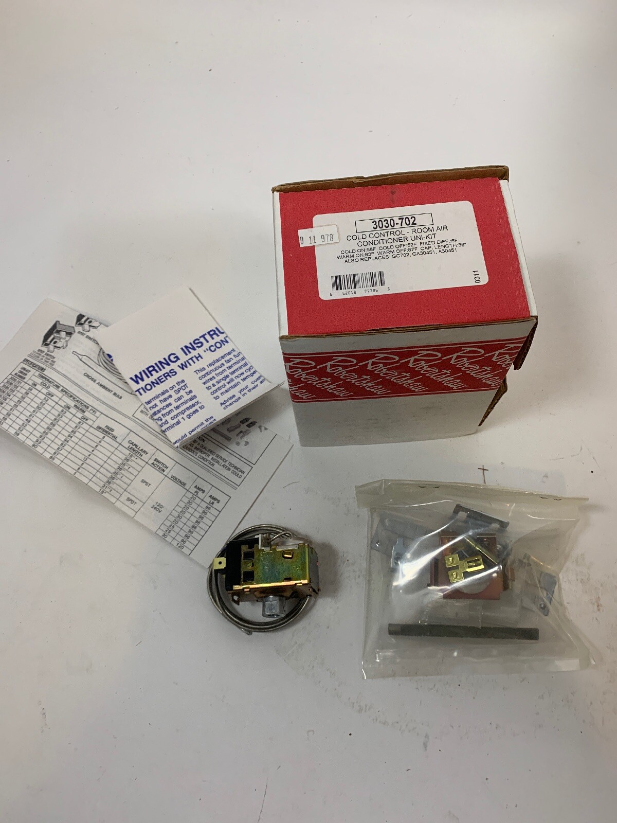 3030-702 New Factory Original Robert Shaw Air Conditioner Cold Control Uni-Kit
